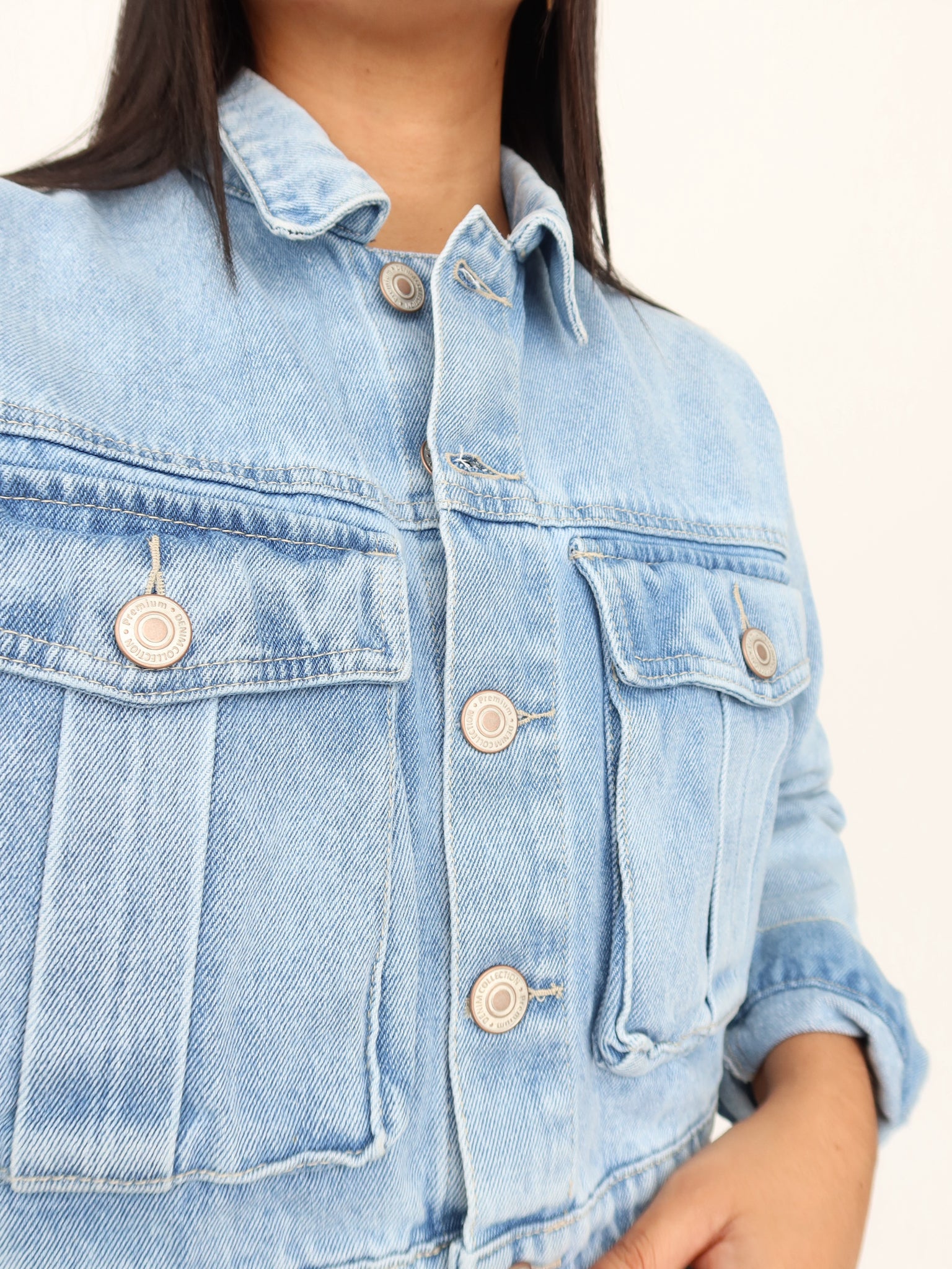 Chaqueta denim azul claro