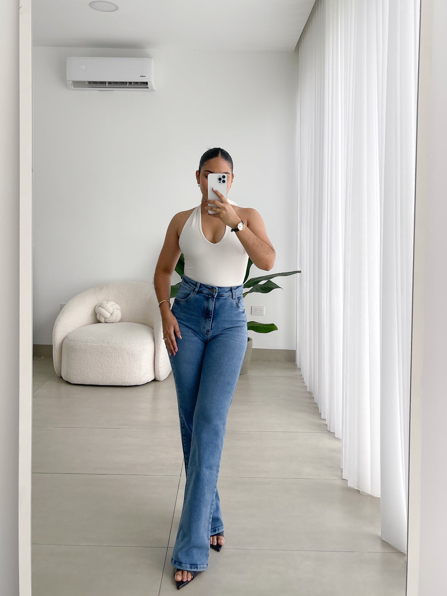 Bootcut long clasico azul claro