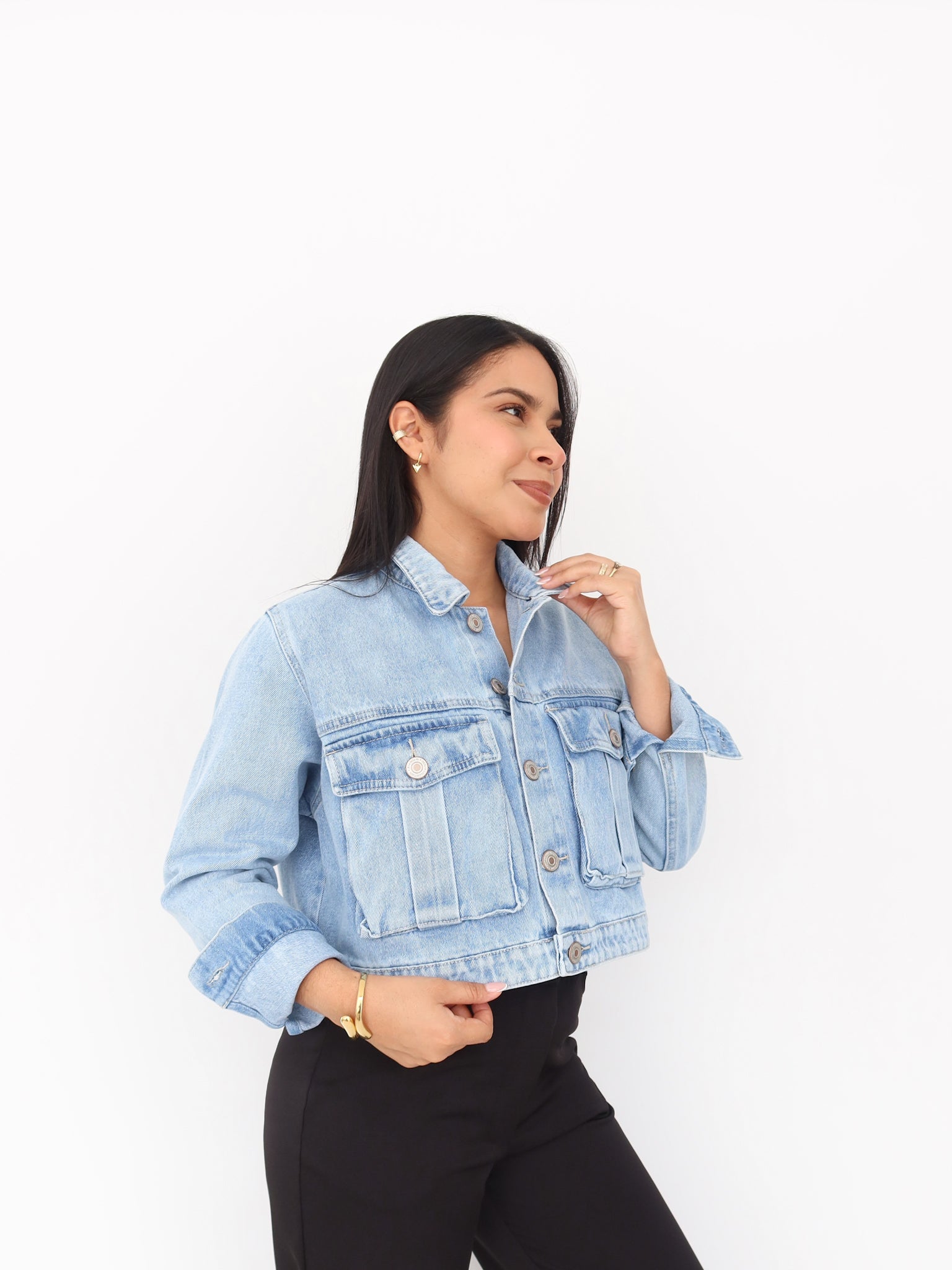 Chaqueta denim azul claro