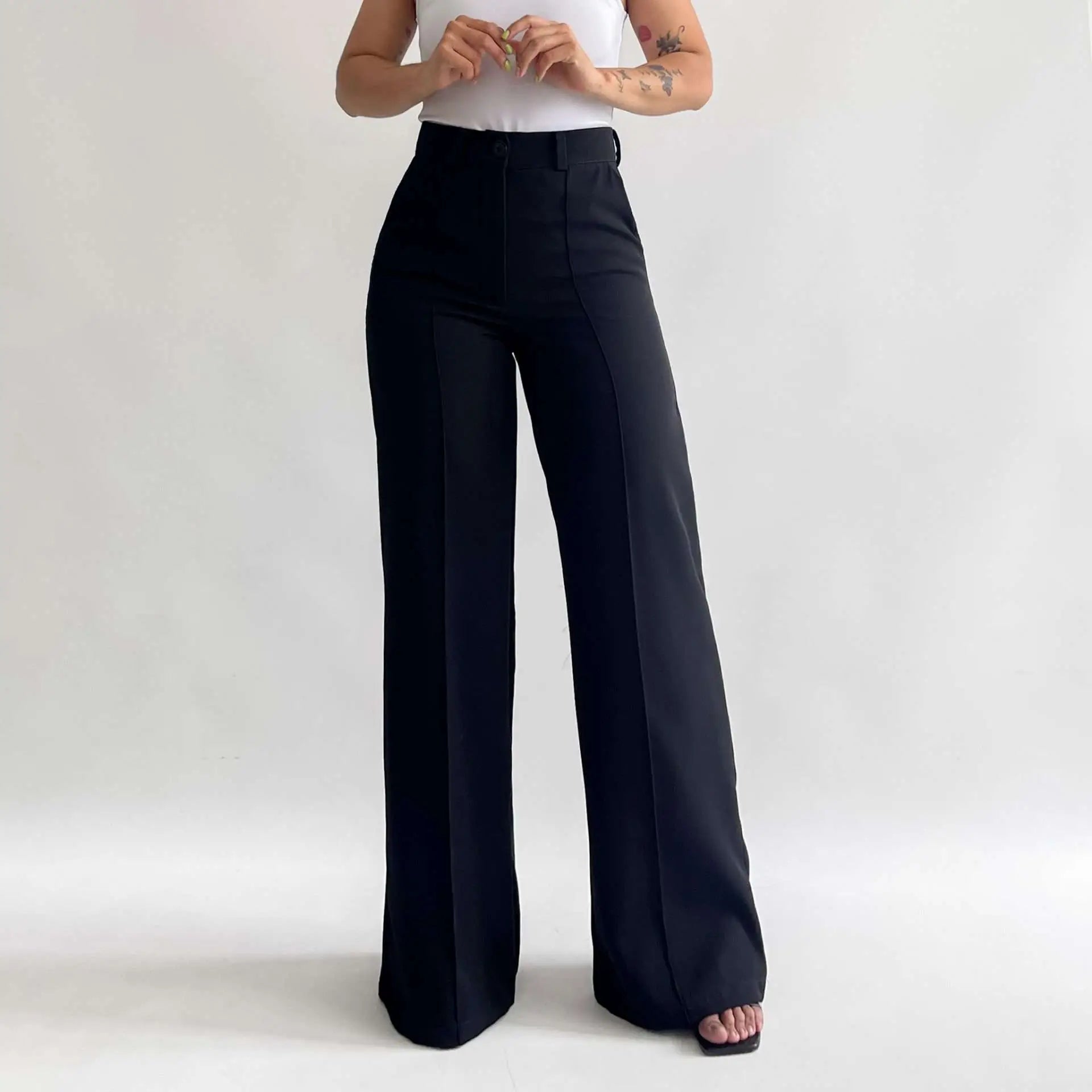 Pantalon wide leg negro