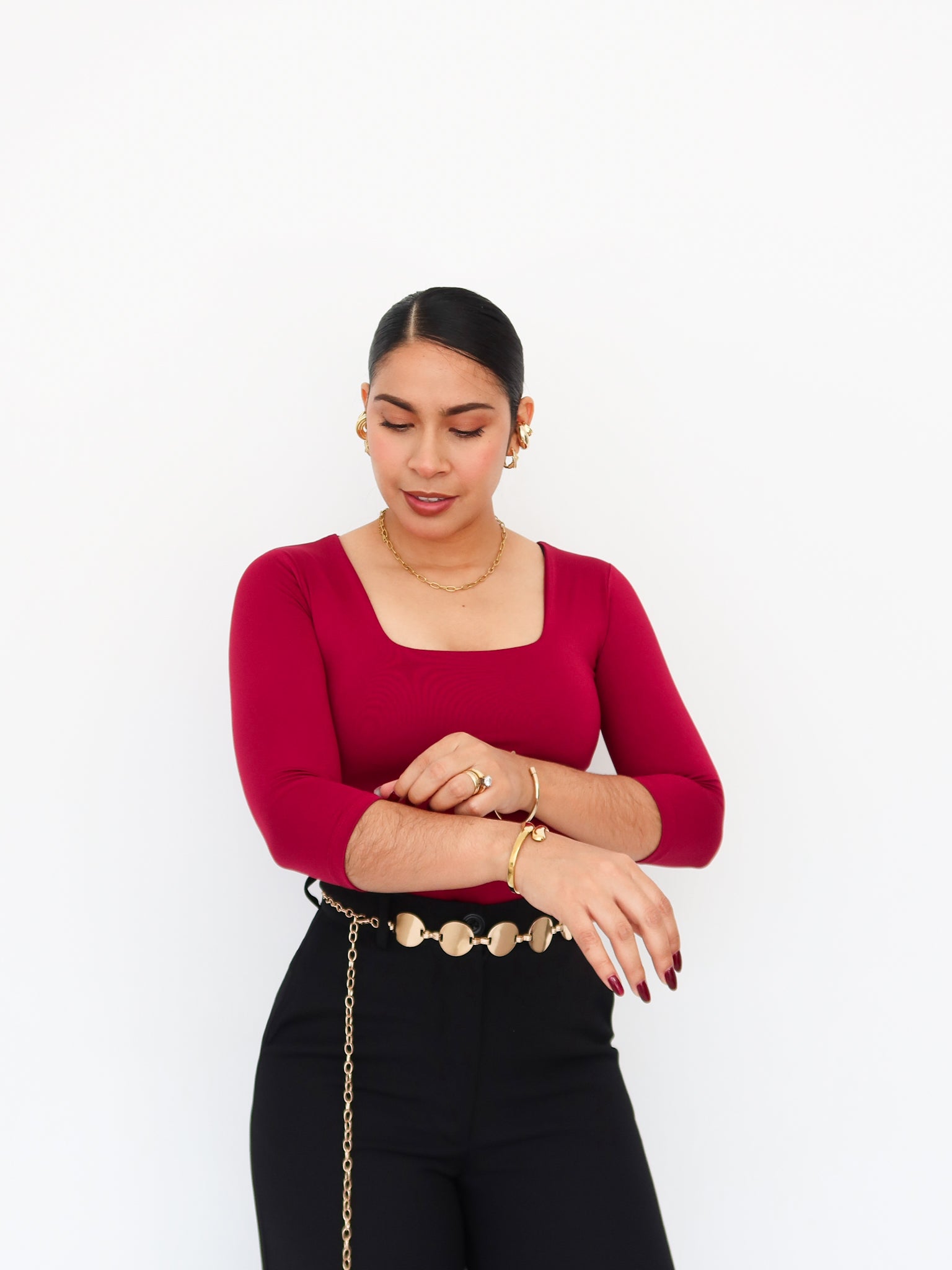 Blusa Gea 3/4 vino | SKINFLEX