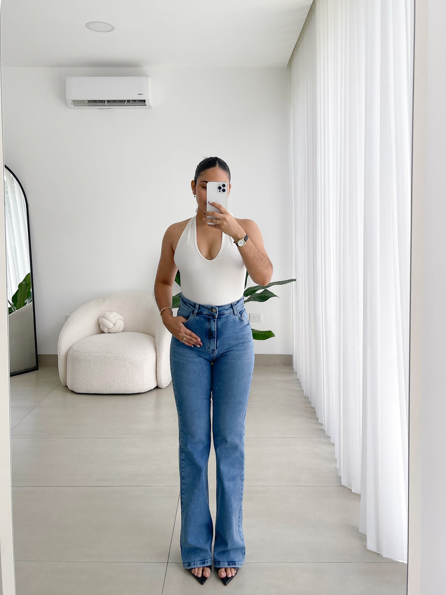 Bootcut long clasico azul claro