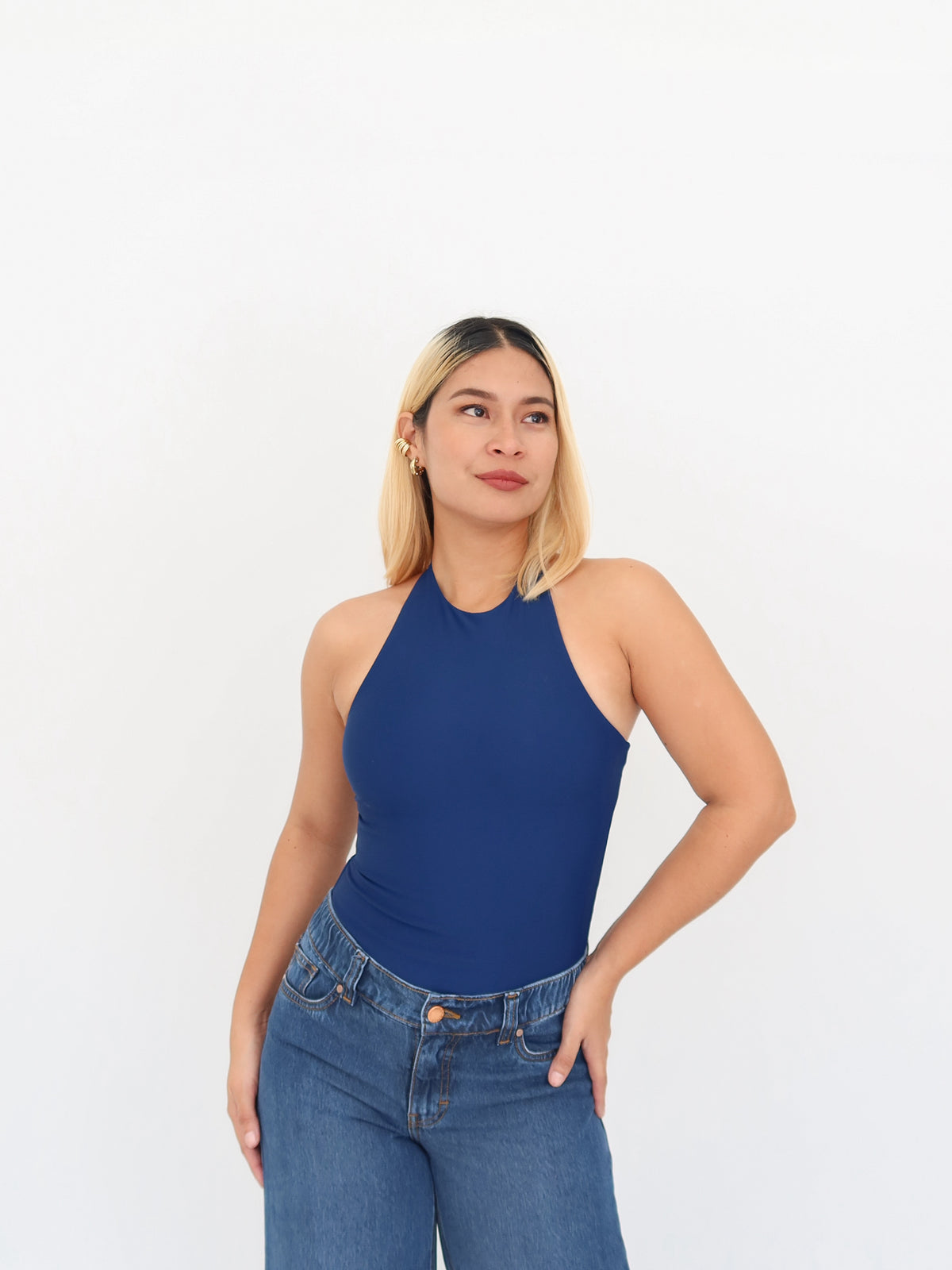 Top Sienna azul