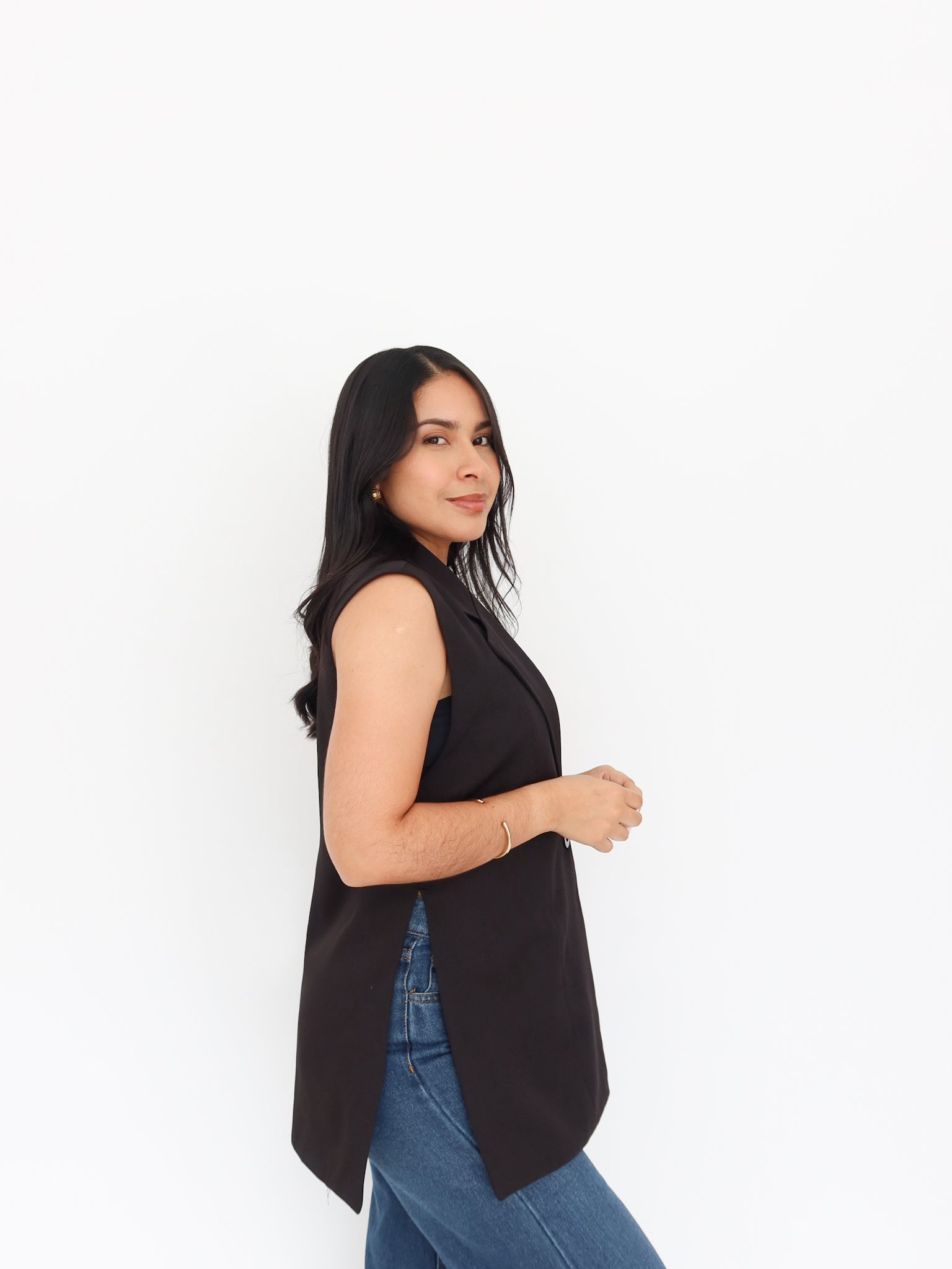 Blazer sin manga negro