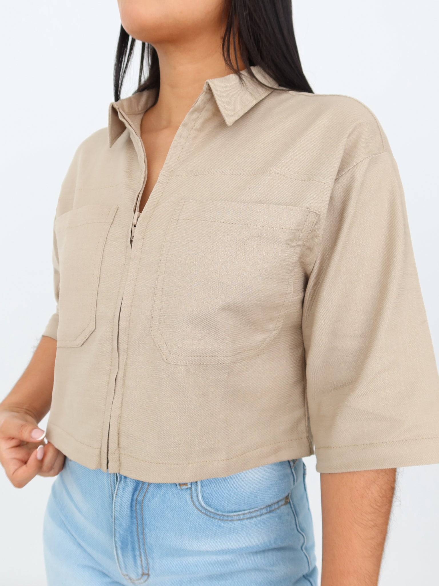 Cami cropped roma kaki