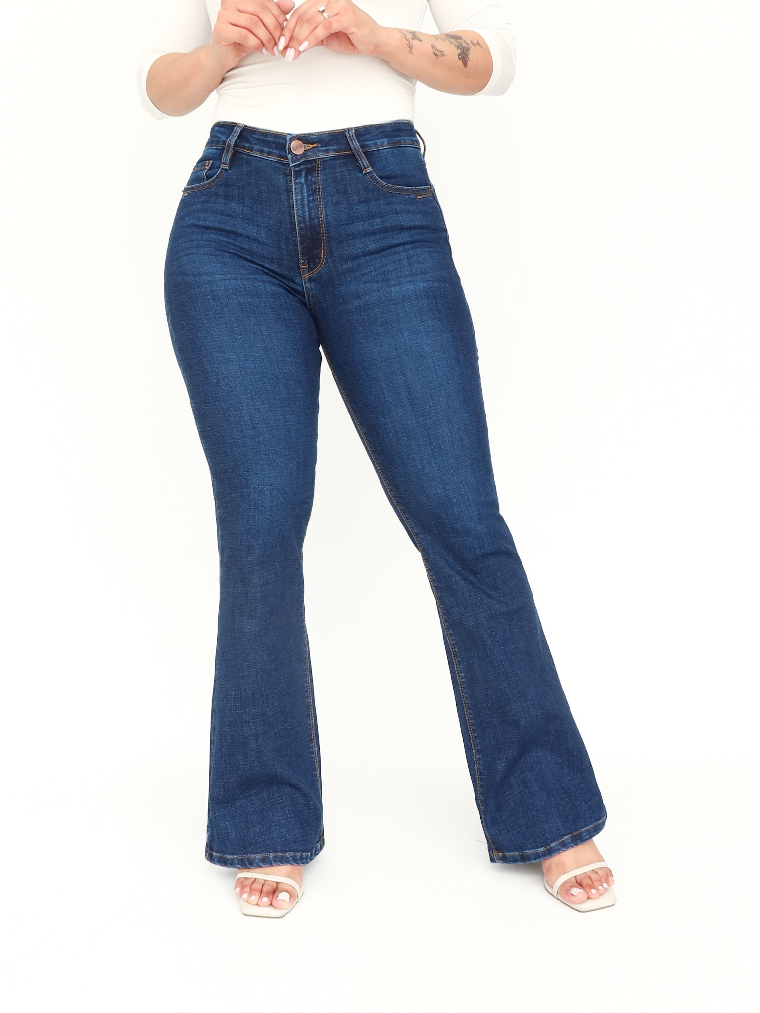 Bootcut regular tiro medio jeans azul