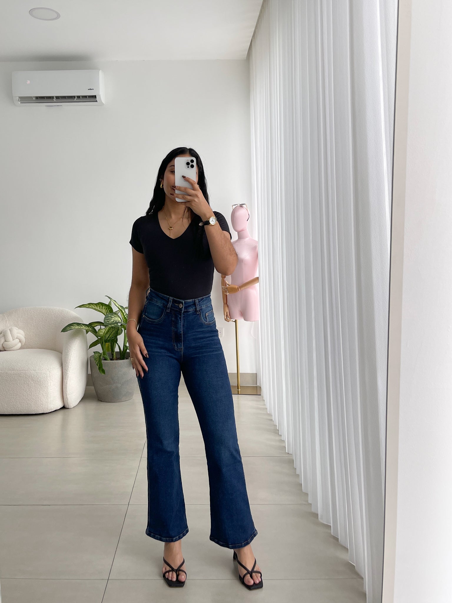 Mini bootcut jeans azul