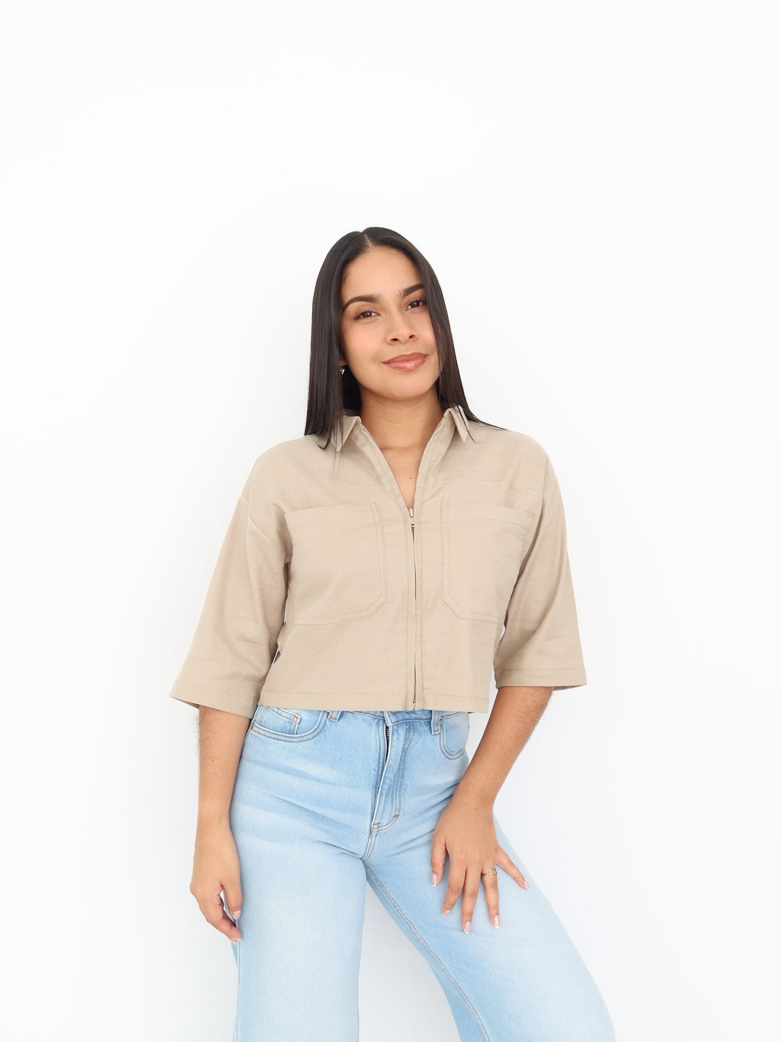 Cami cropped roma kaki