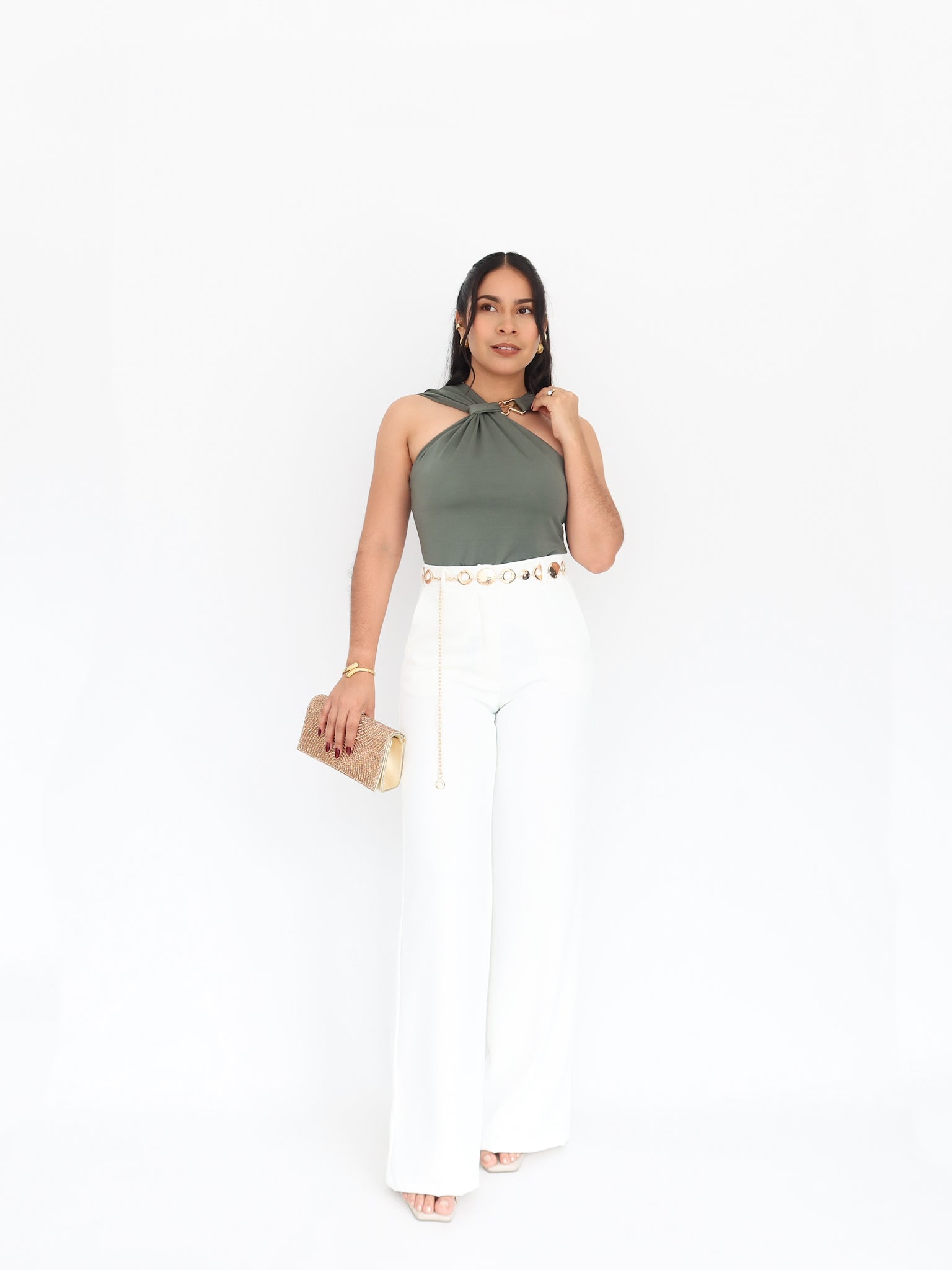 Wide leg pants off white