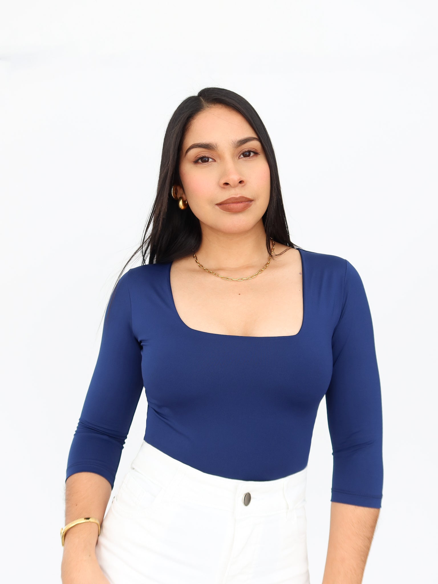 Blusa Gea 3/4 azul | SKINFLEX