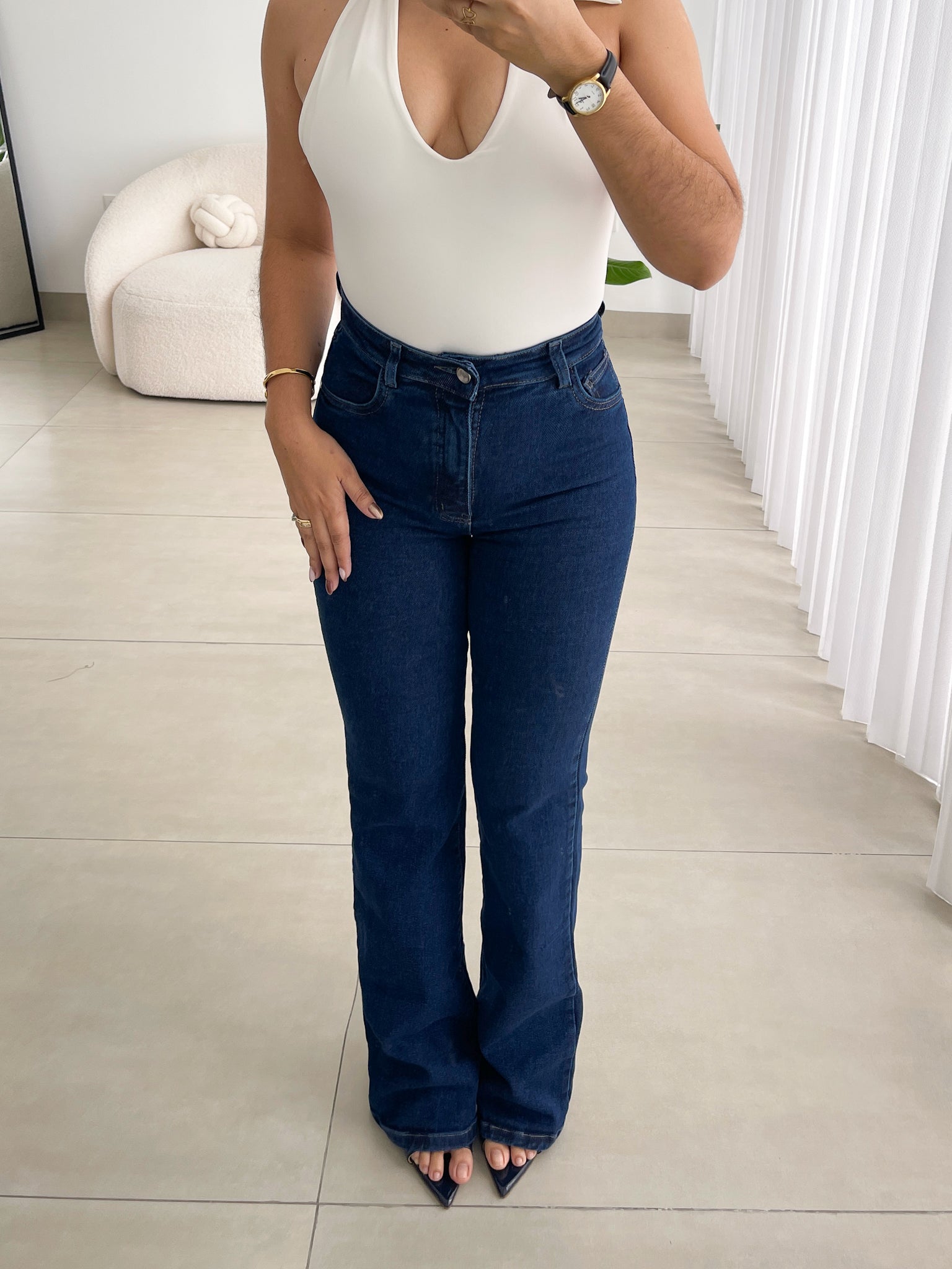 Bootcut long clasico azul oscuro