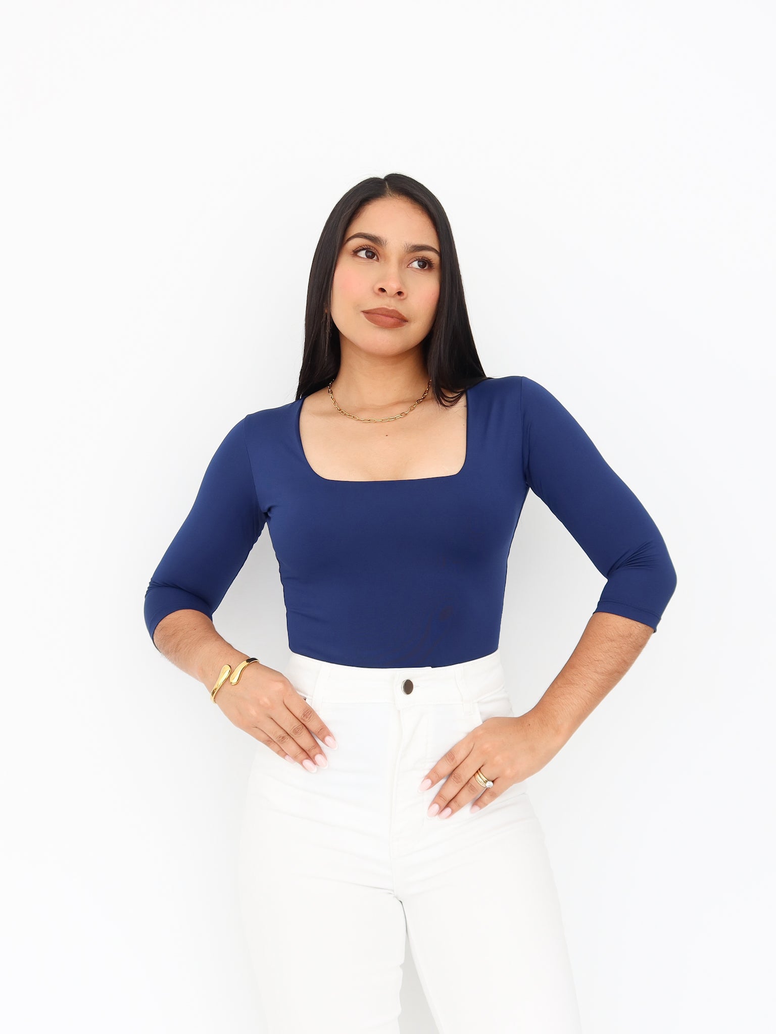 Blusa Gea 3/4 azul | SKINFLEX