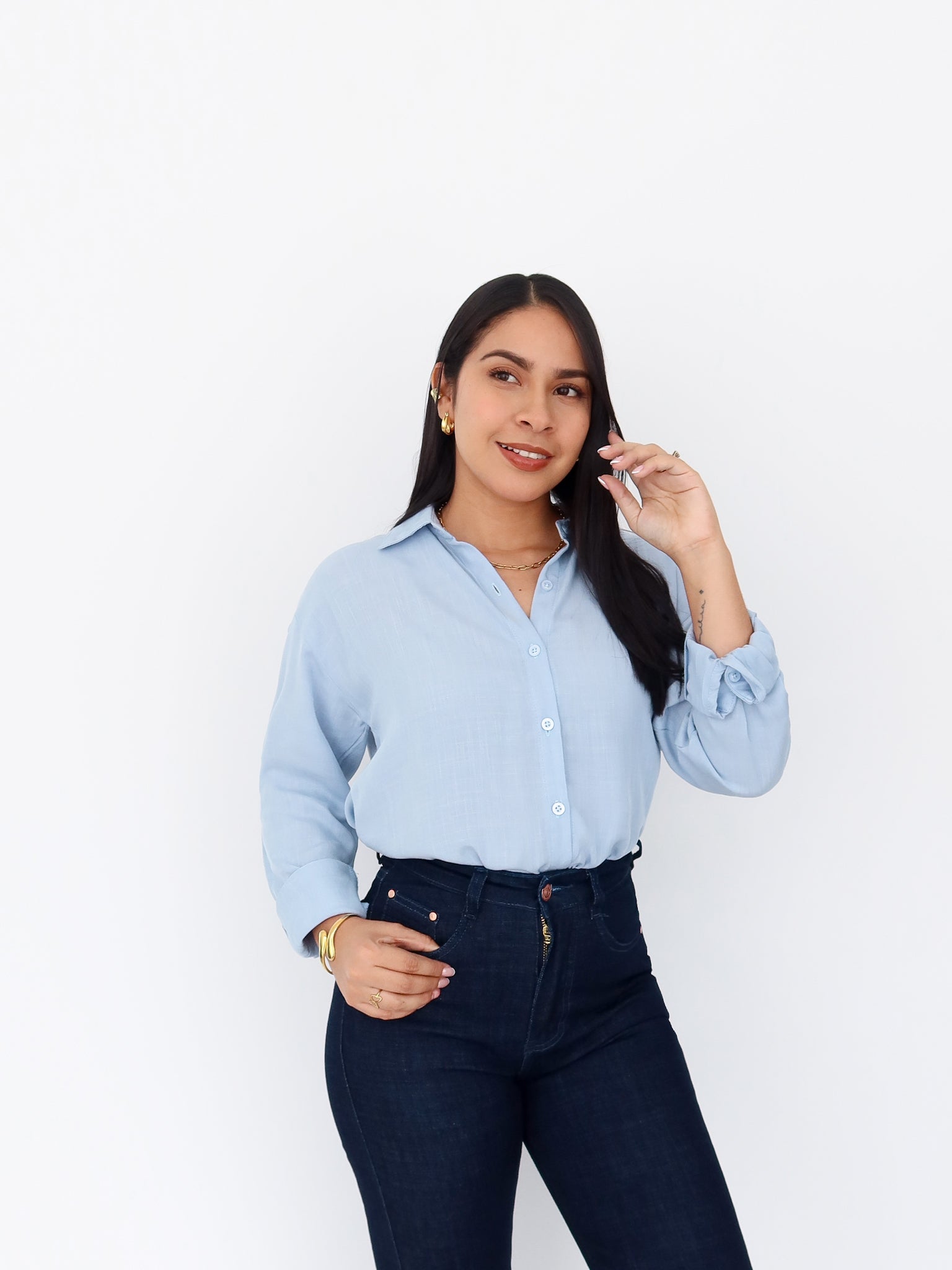 Camisa Oversize celeste