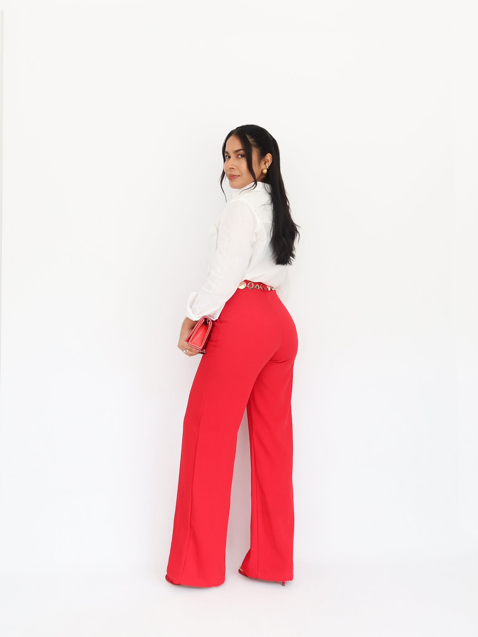 Wide leg pants rojo