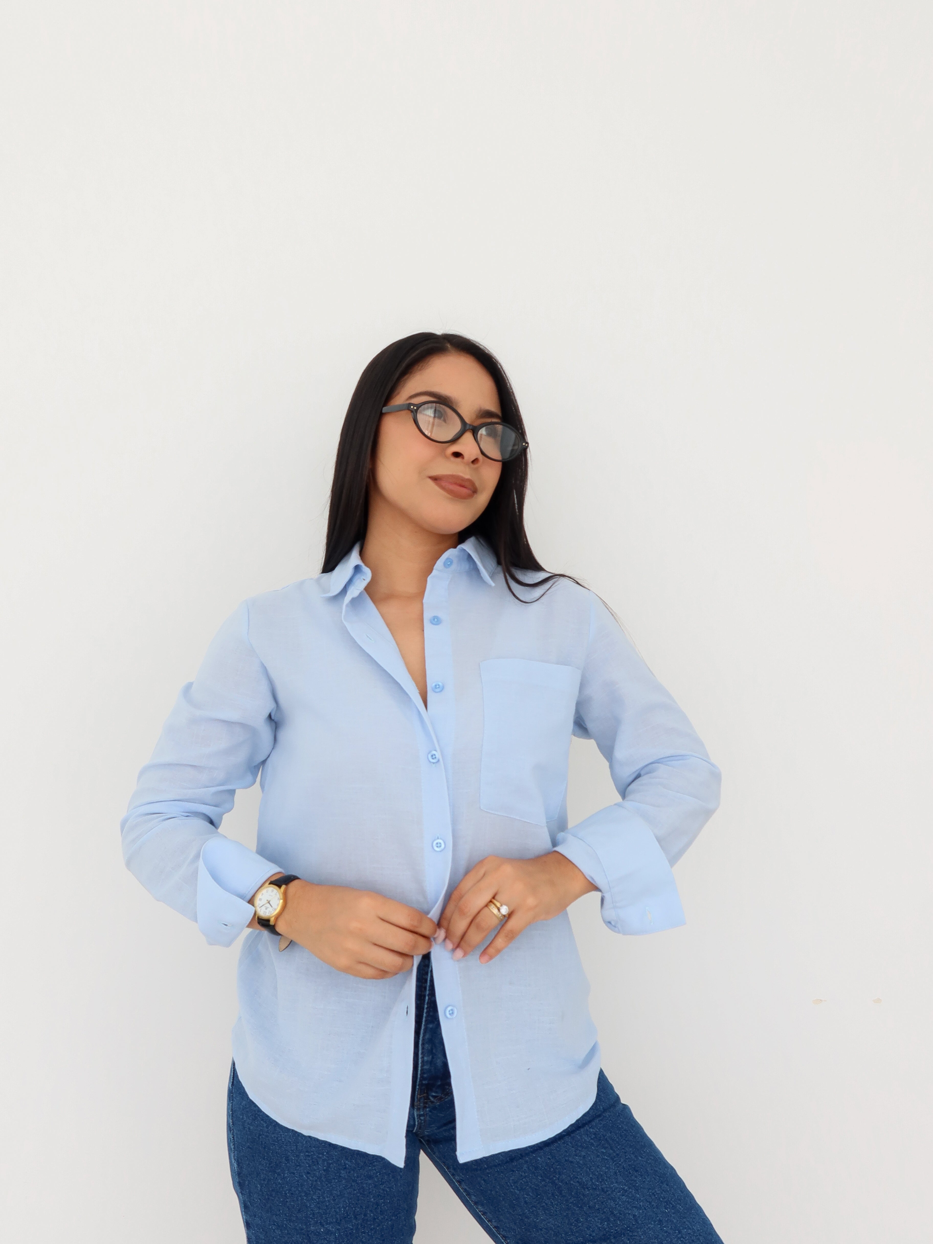 Camisa Oversize celeste