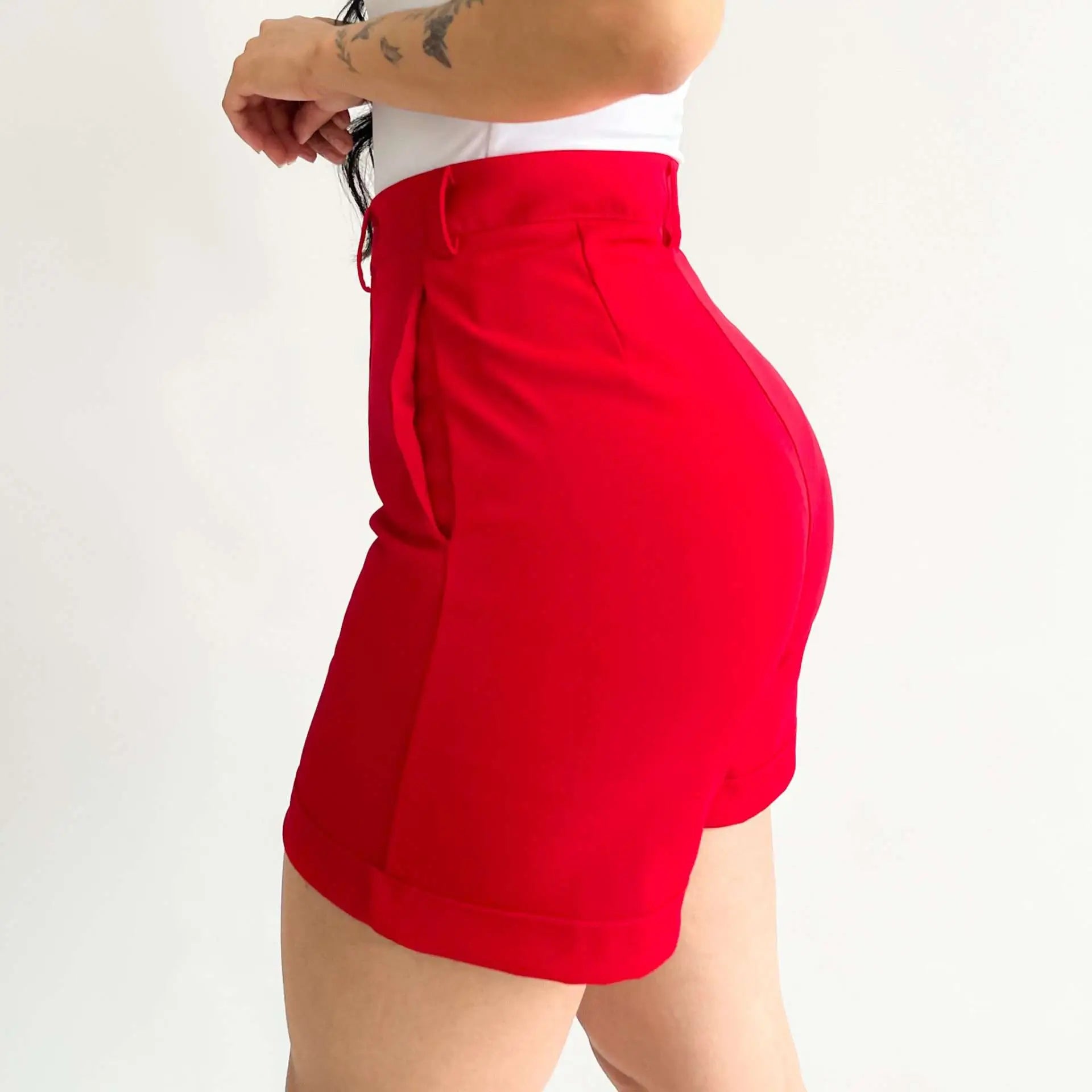 Short de vestir rojo