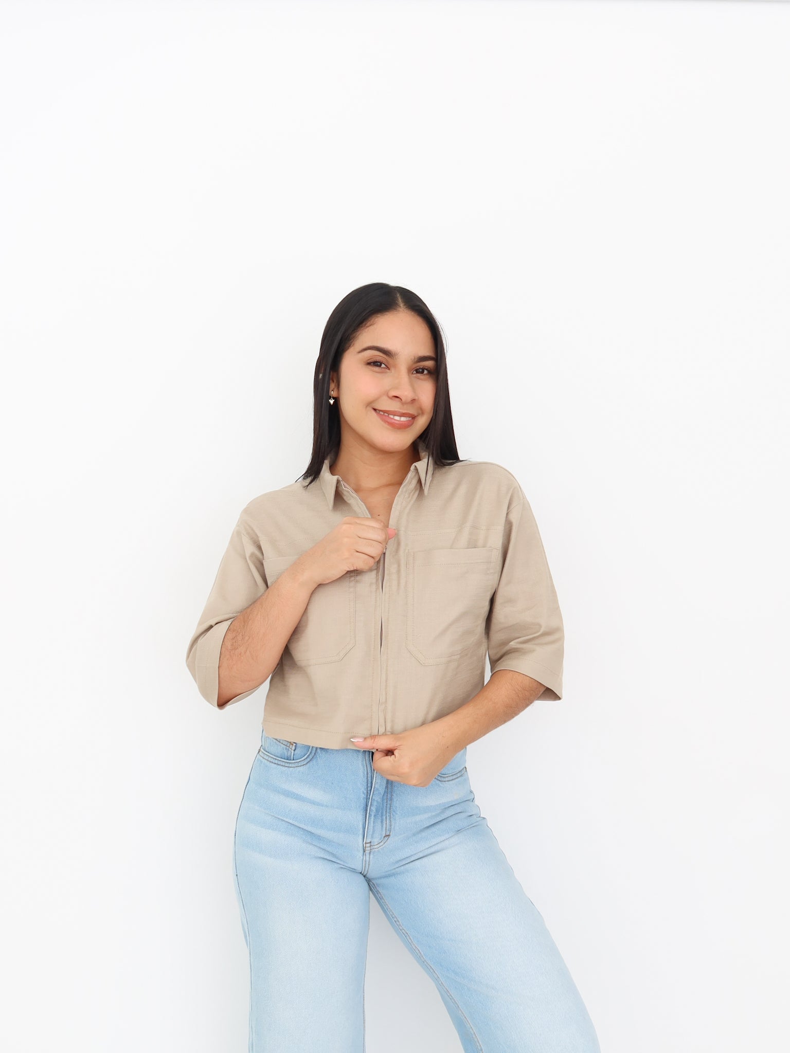 Cami cropped roma kaki