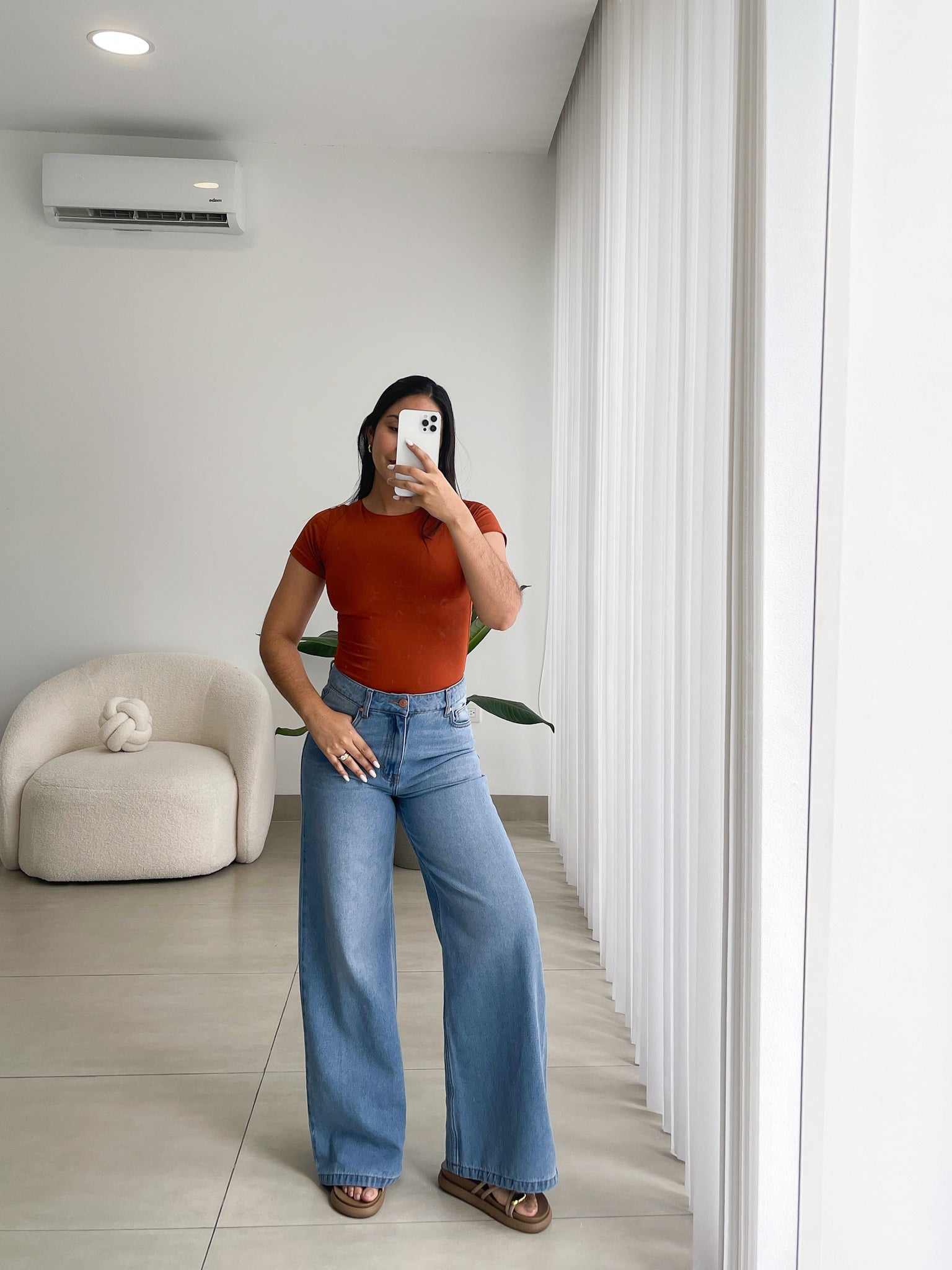 Baggy regular jeans azul claro