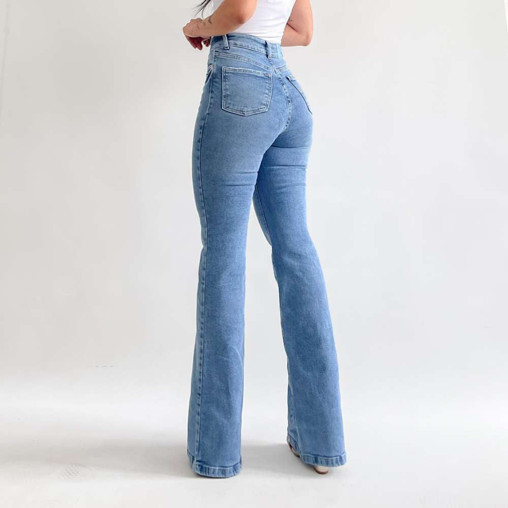 Bootcut jeans clásico long con flecha azul claro