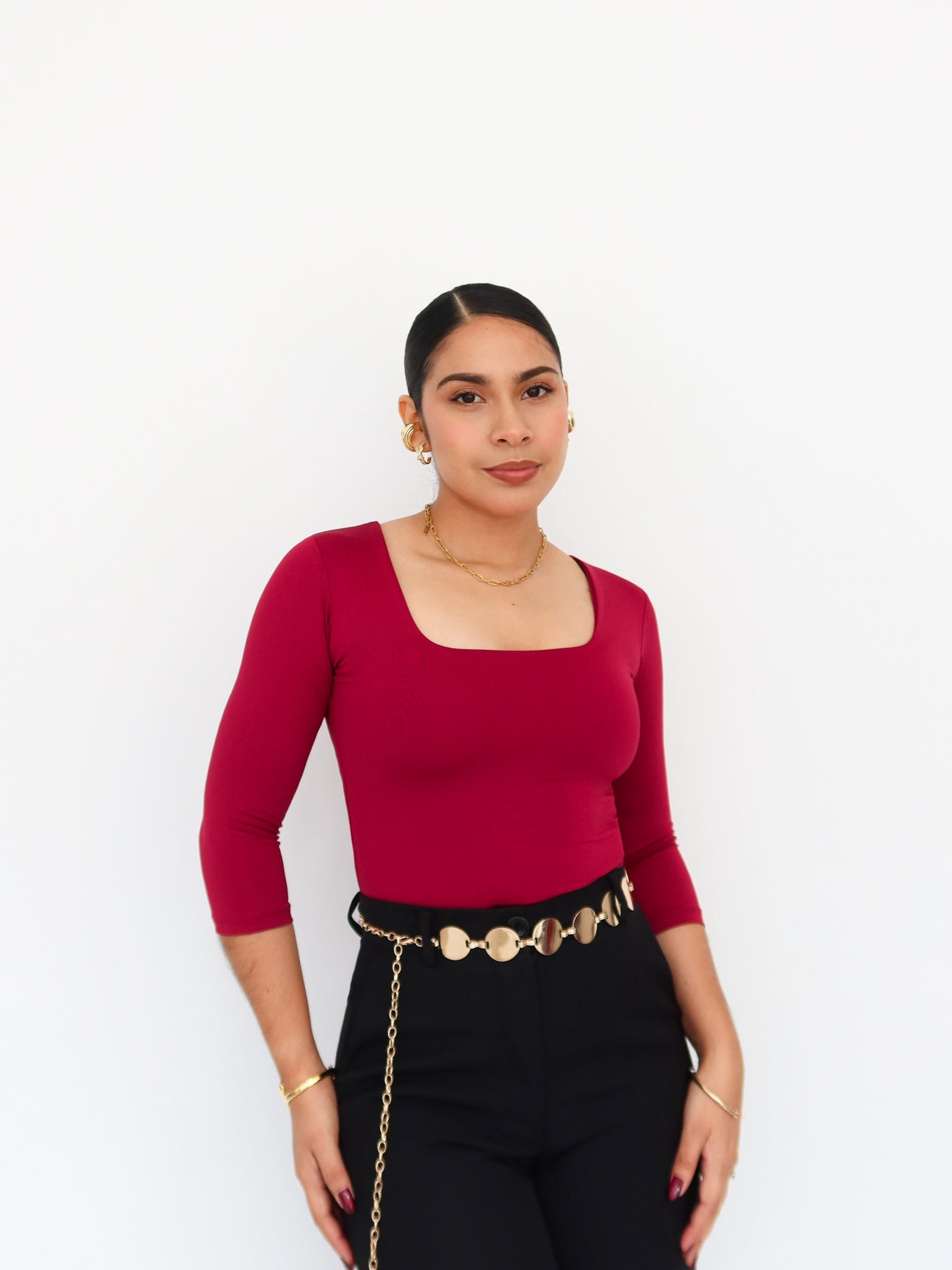 Blusa Gea 3/4 vino | SKINFLEX