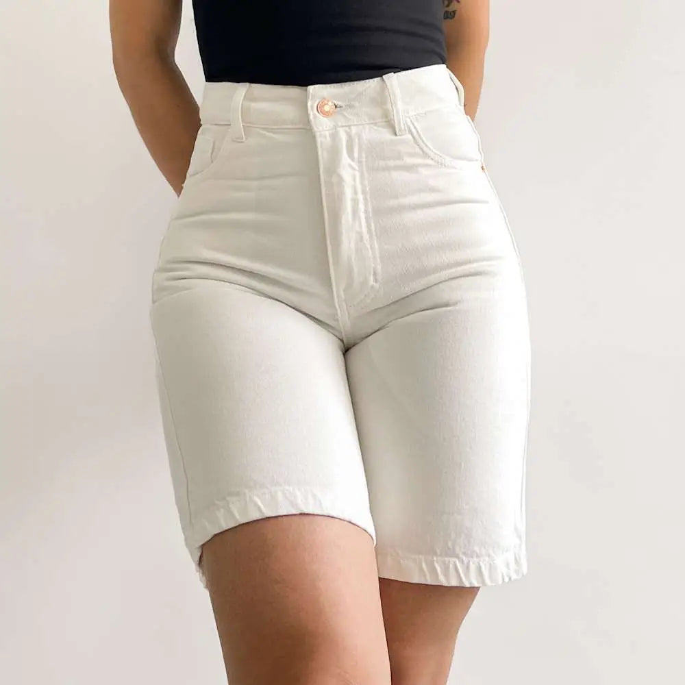 Bermuda jeans beige