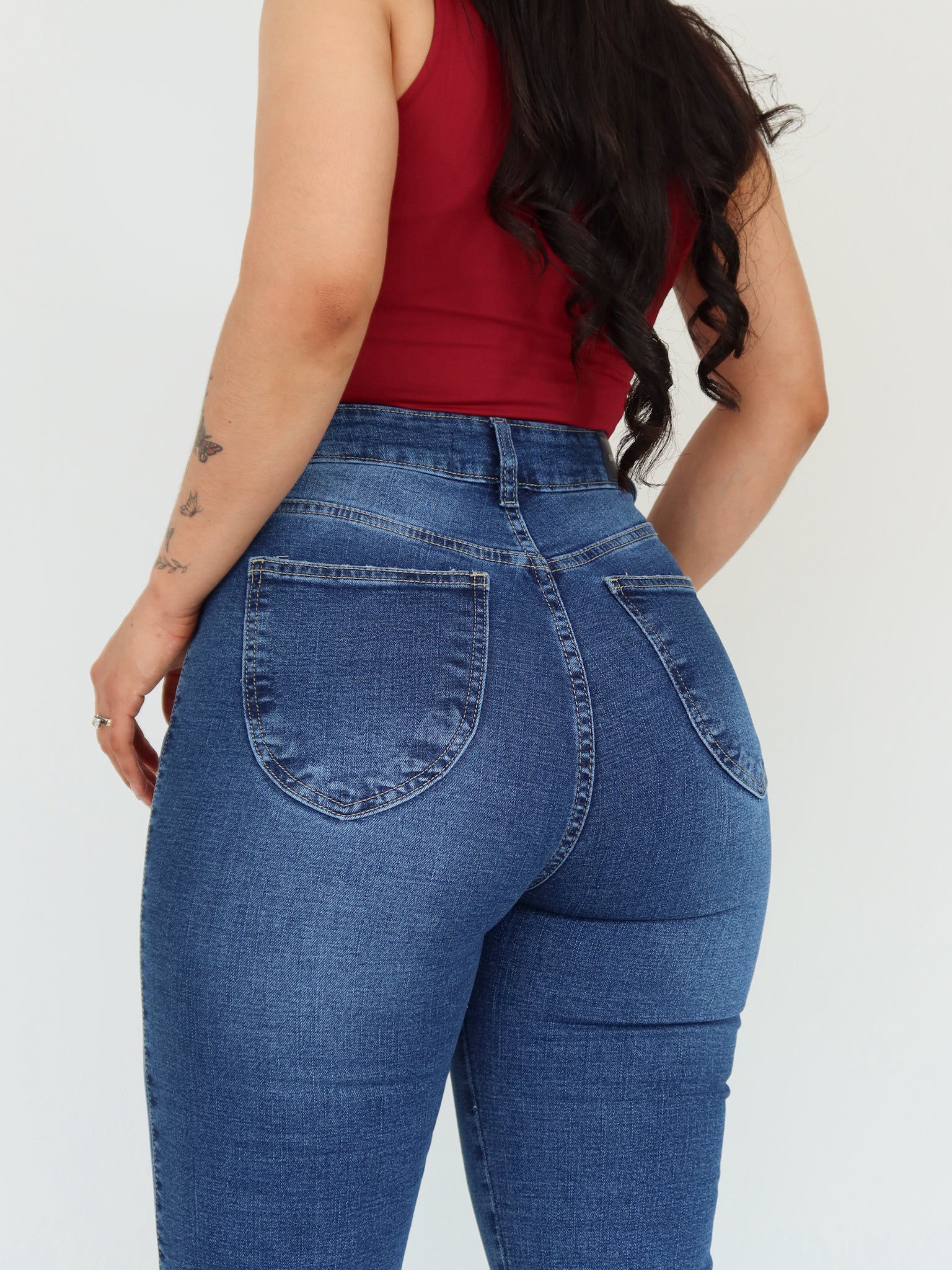 Bootcut long jeans azul