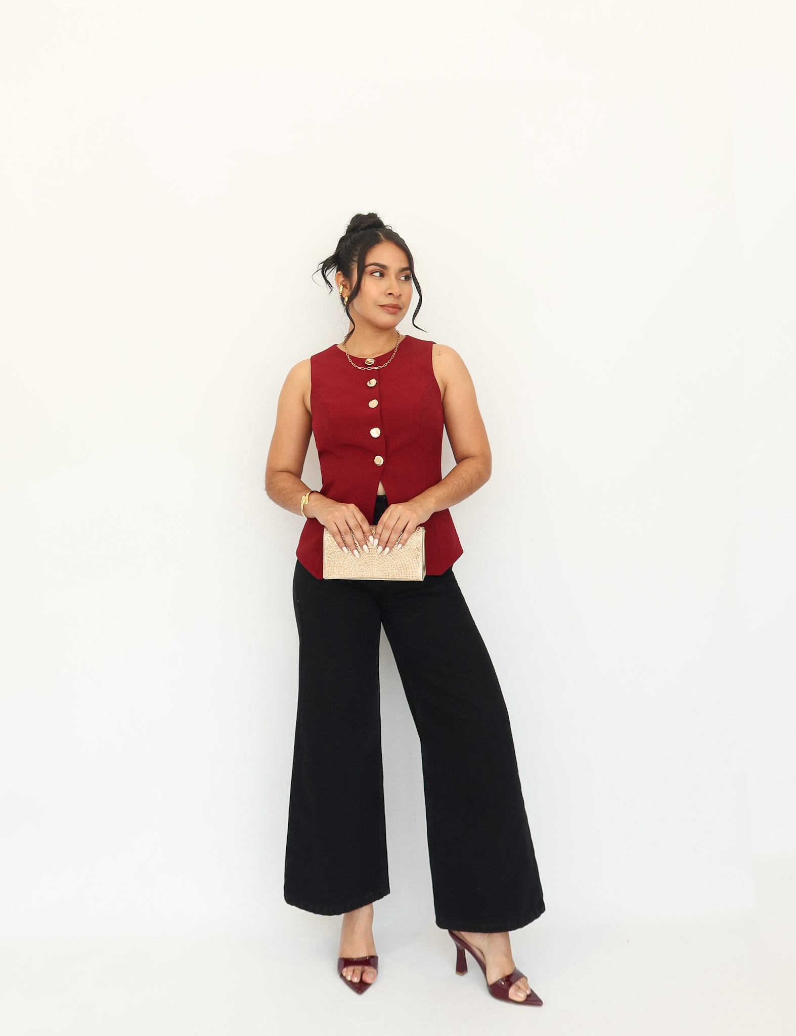 Chaleco barbara vino