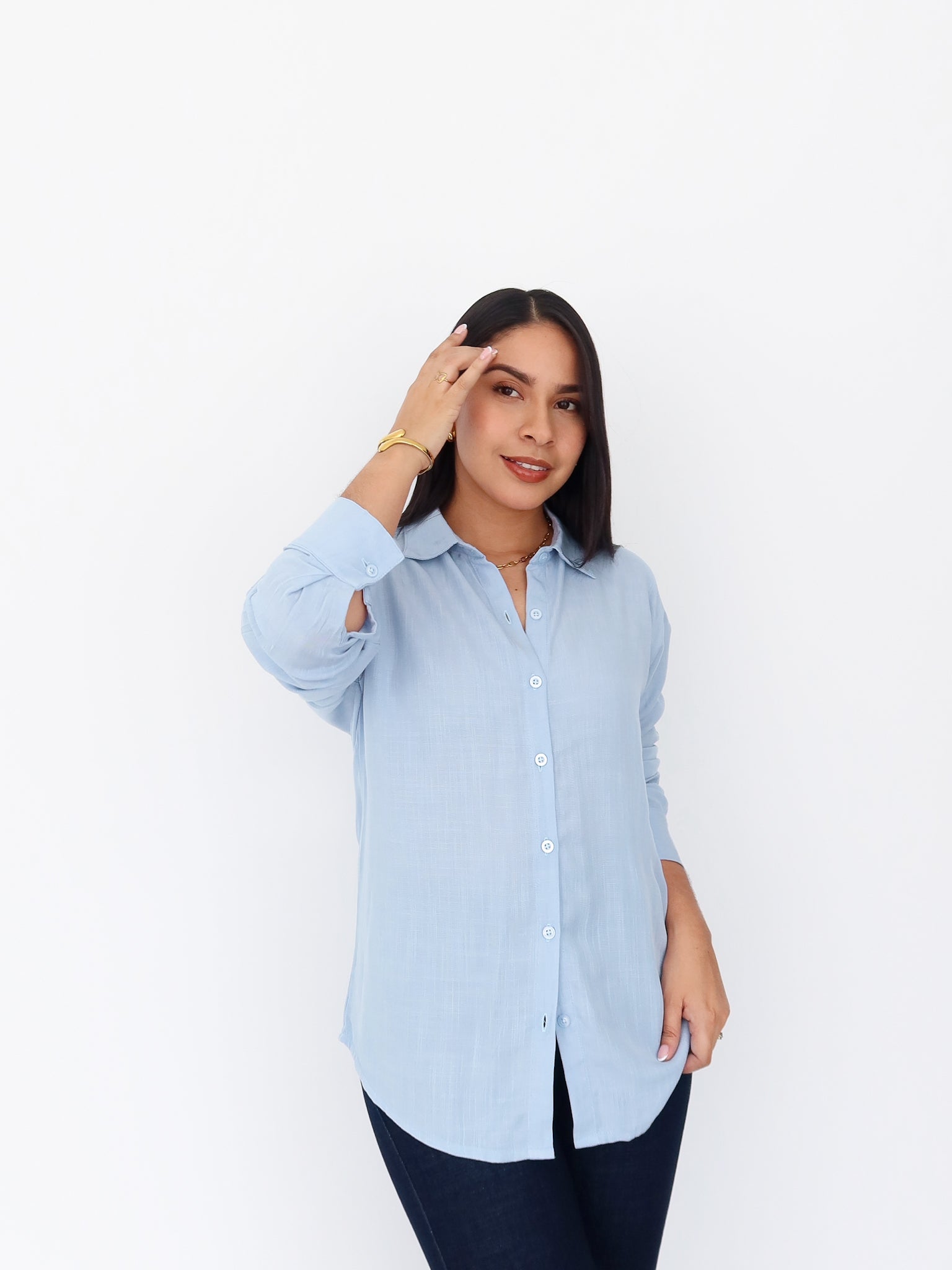 Camisa Oversize celeste
