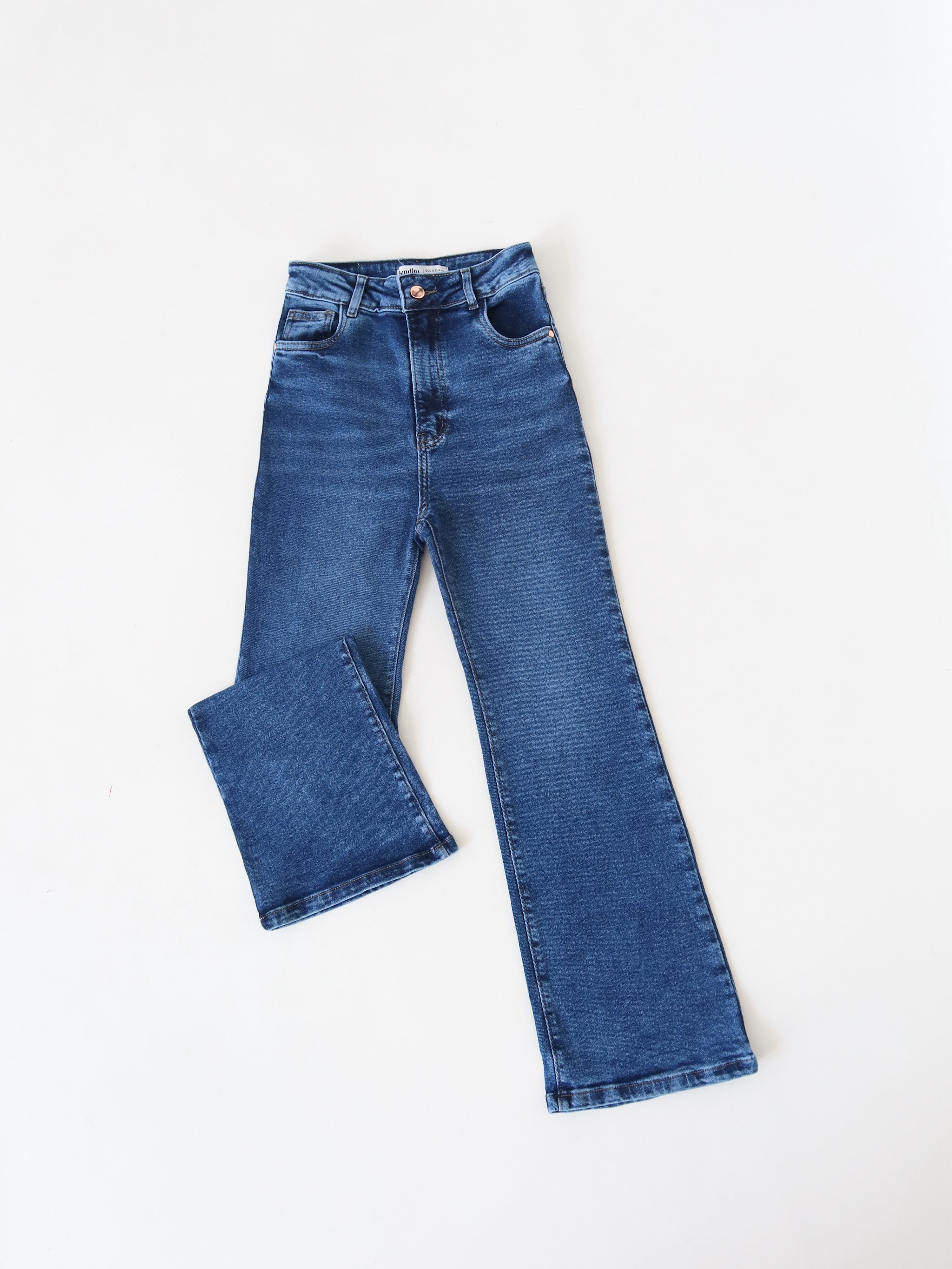 Mini bootcut jeans clasico azul medio