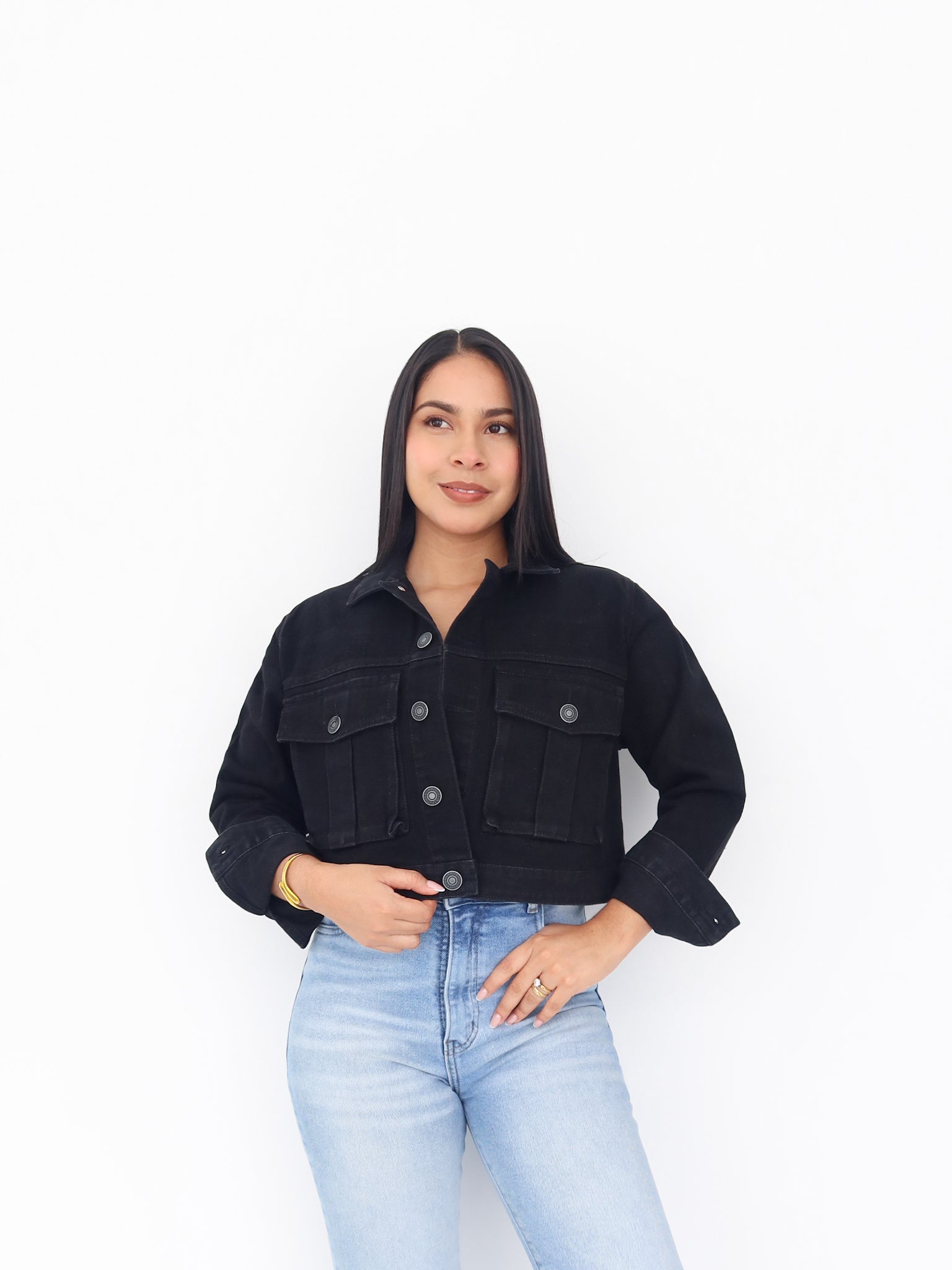 Chaqueta denim negra