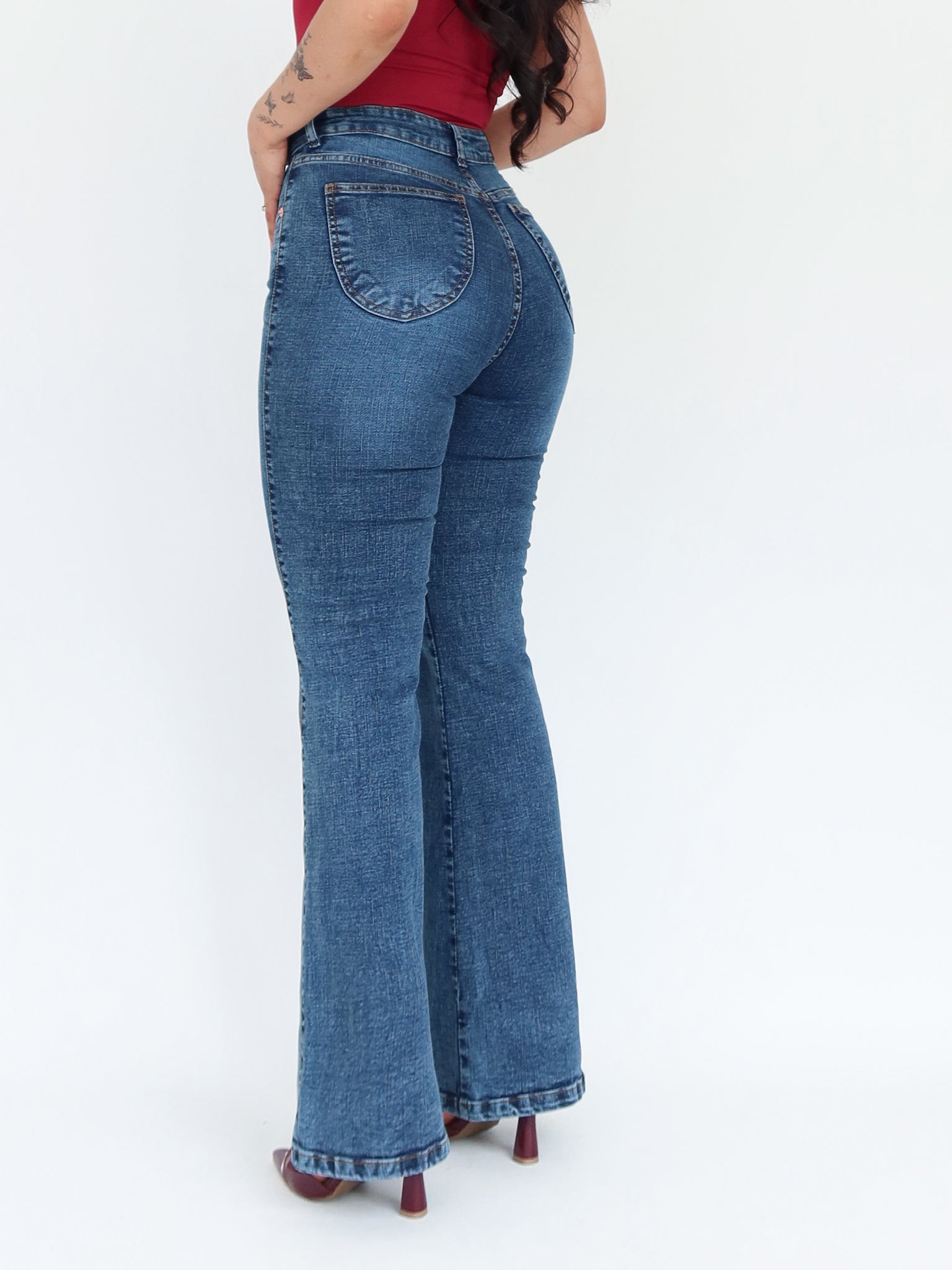 Bootcut regular jeans bigotes azul
