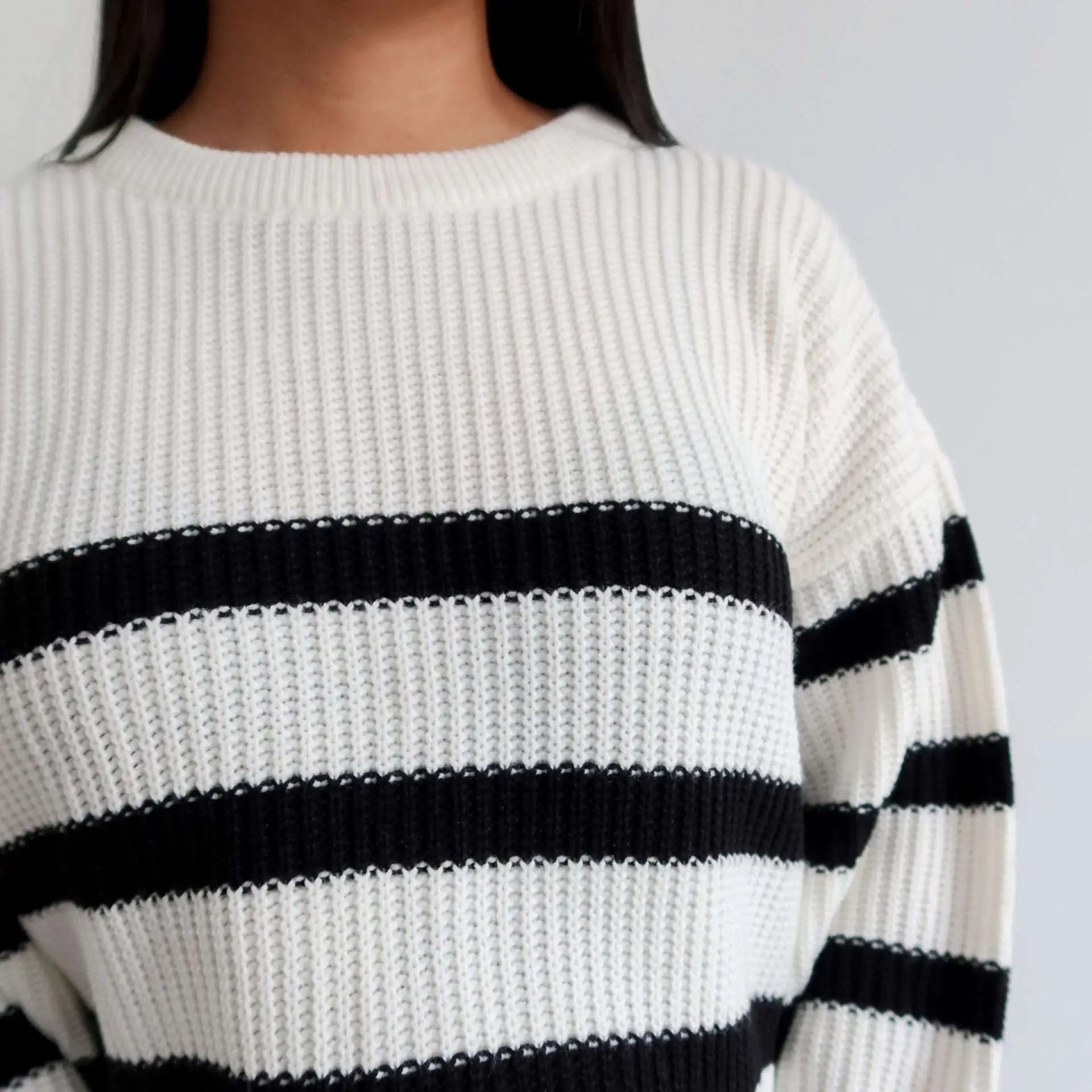 Jersey de punto manga campana negro