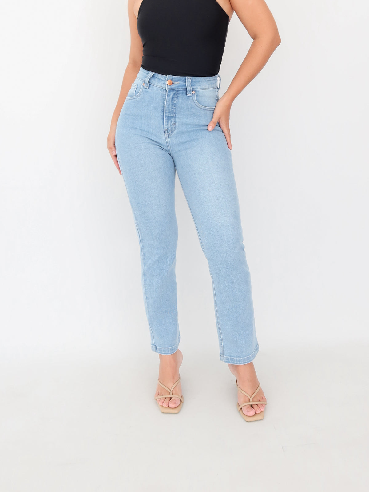 Mini slim jeans azul claro
