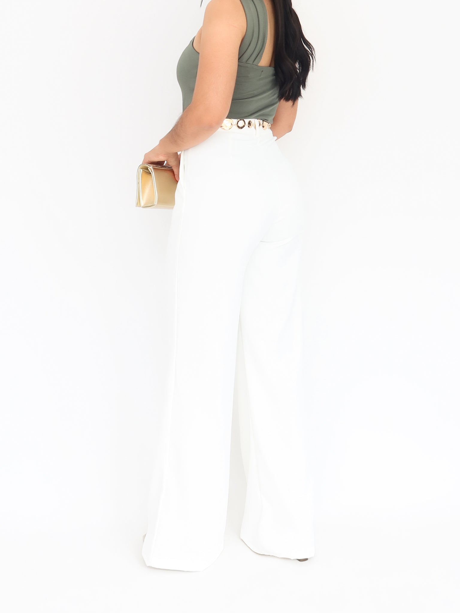 Wide leg pants off white