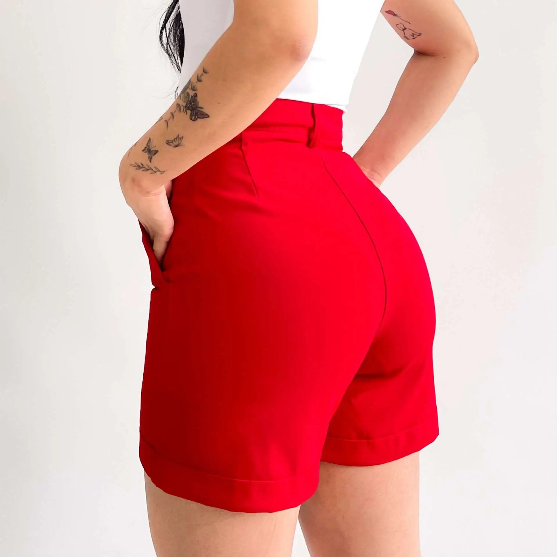 Short de vestir rojo