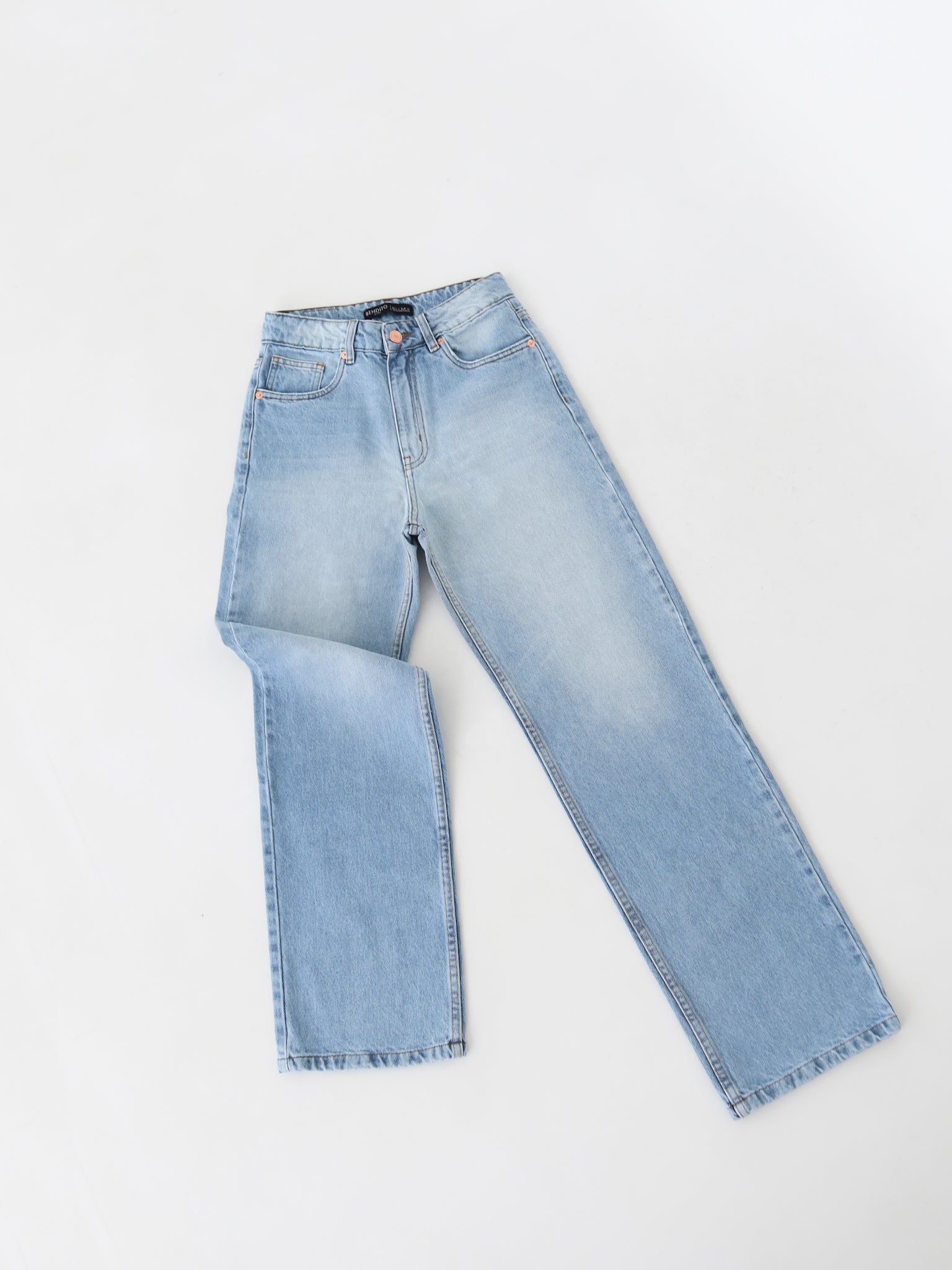 Mom straight regular azul hielo