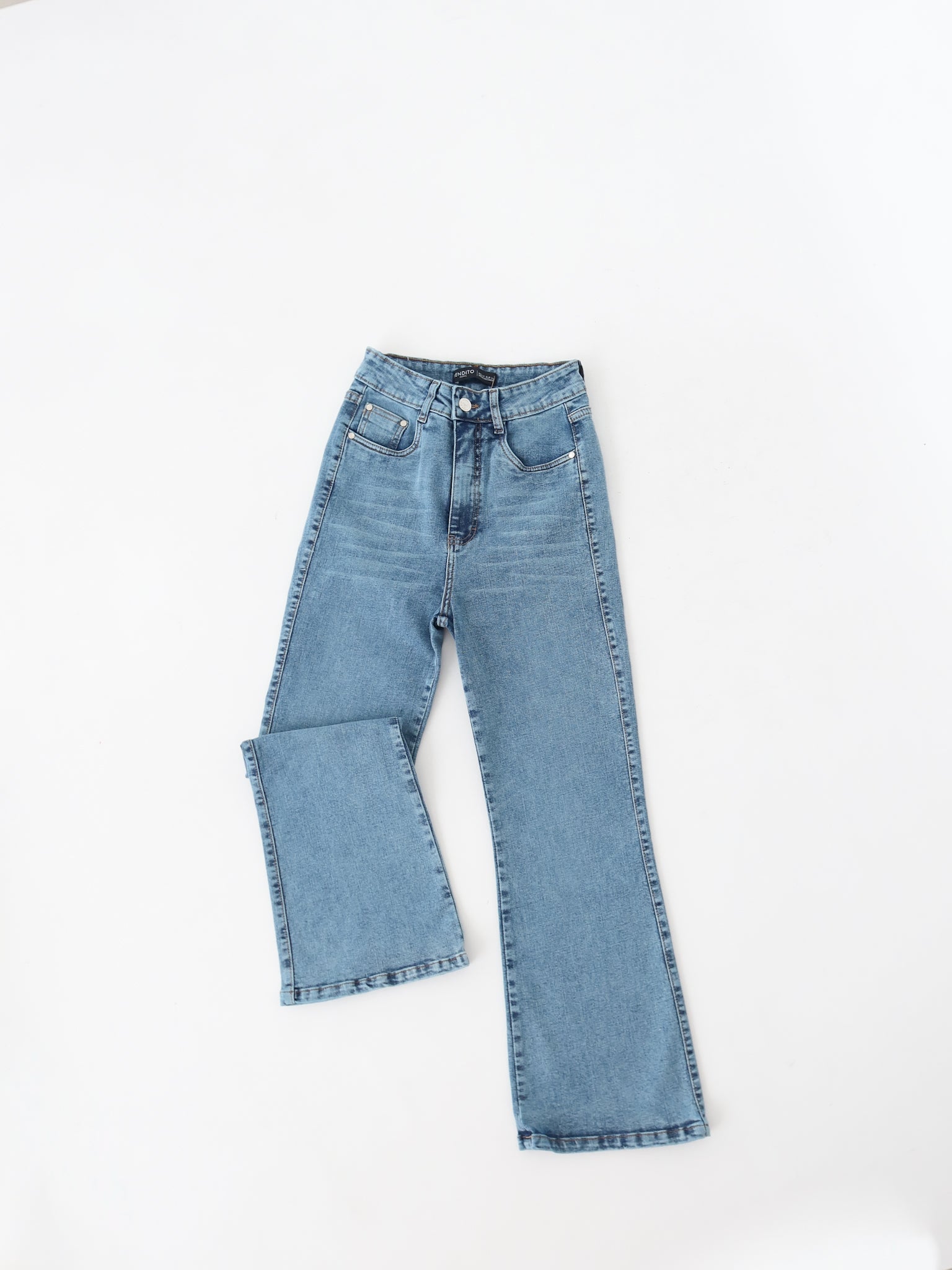 Mini bootcut jeans azul medio