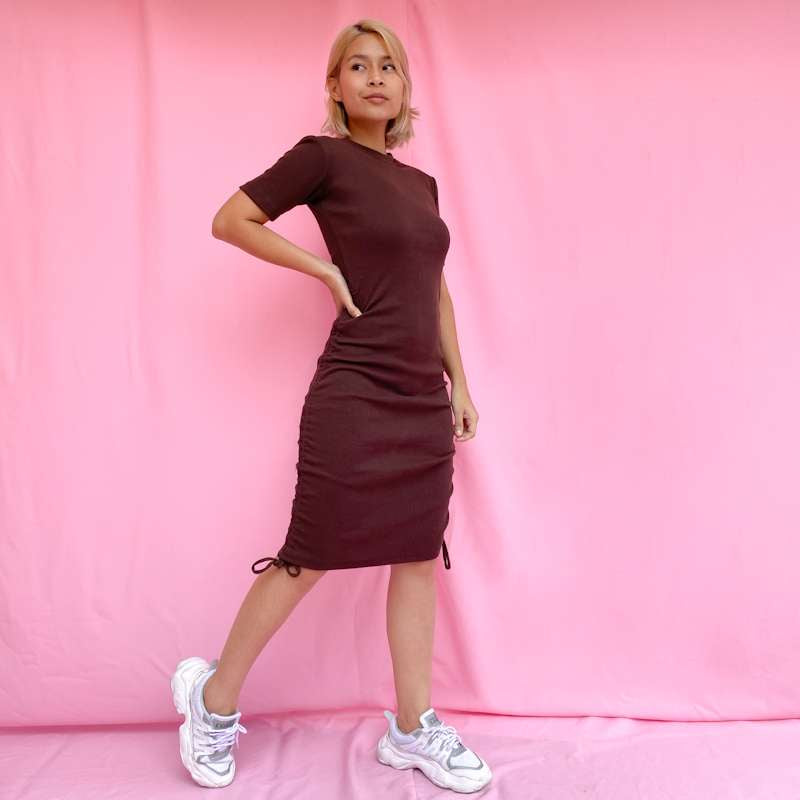 Vestido rib tiras