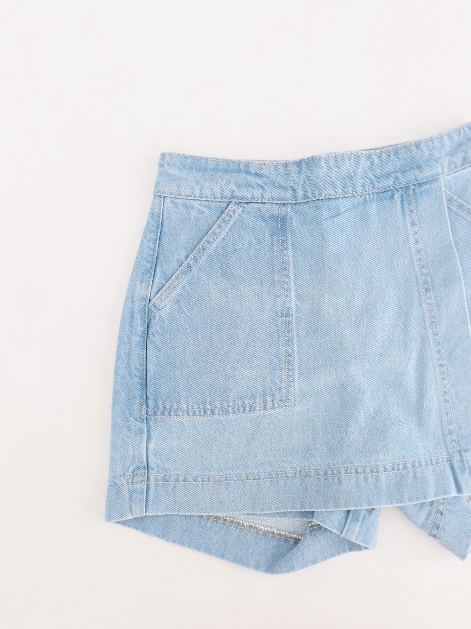 Falda short topacio azul hielo