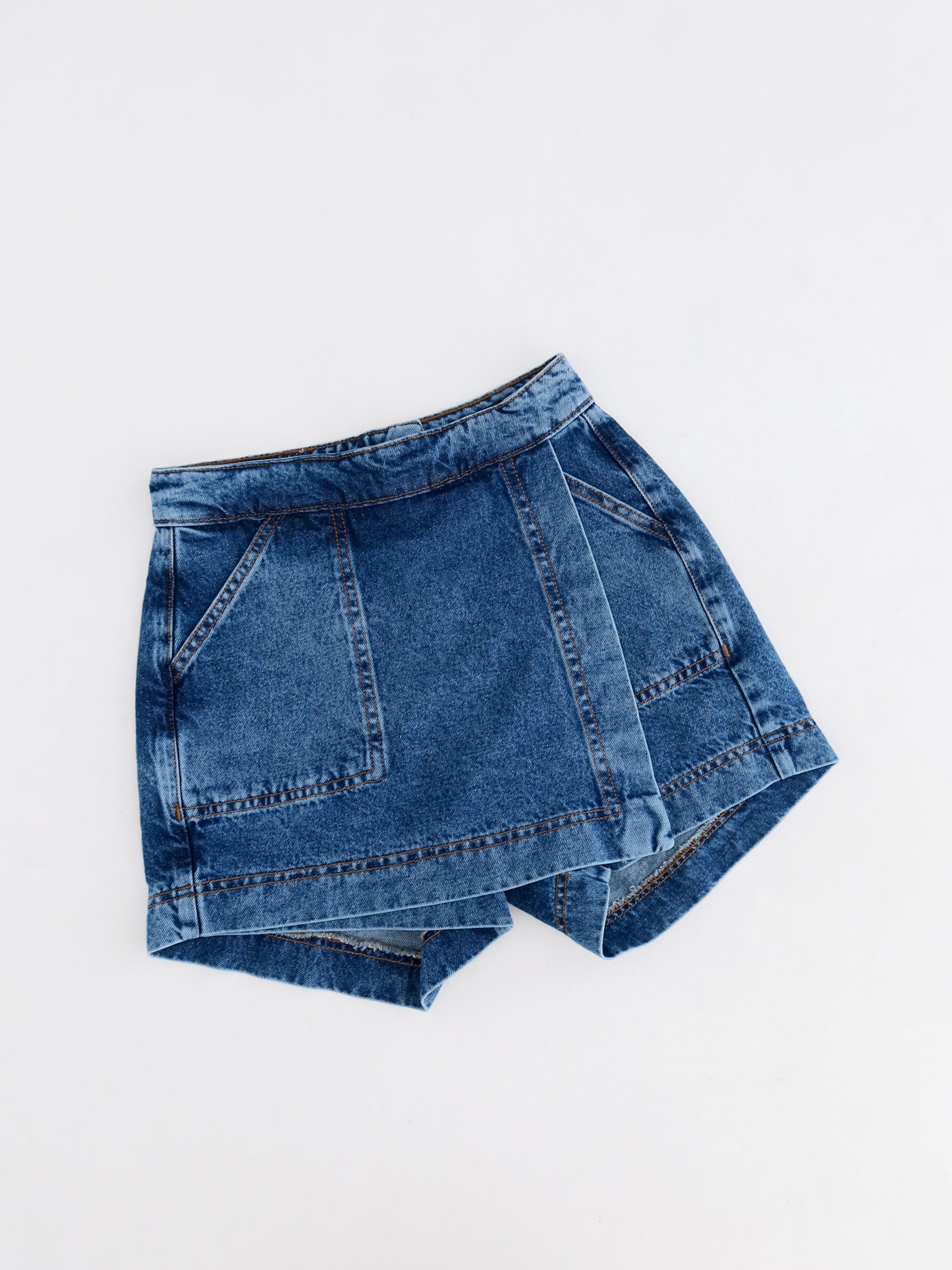 Falda short topacio azul jaspeado
