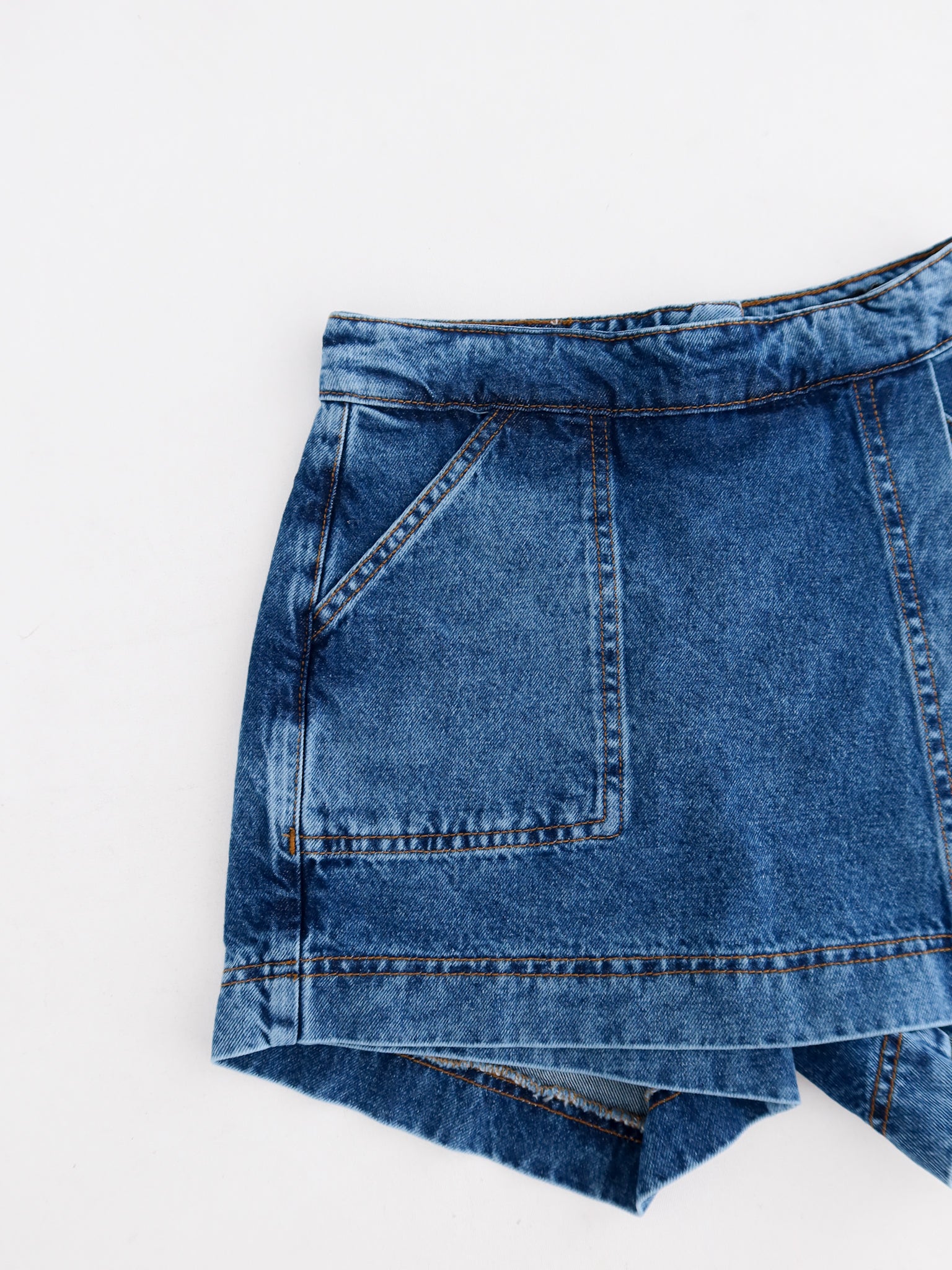 Falda short topacio azul jaspeado