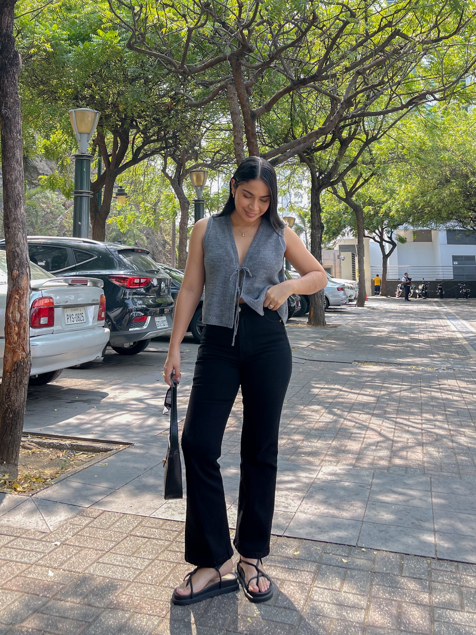 Mini bootcut jeans negro