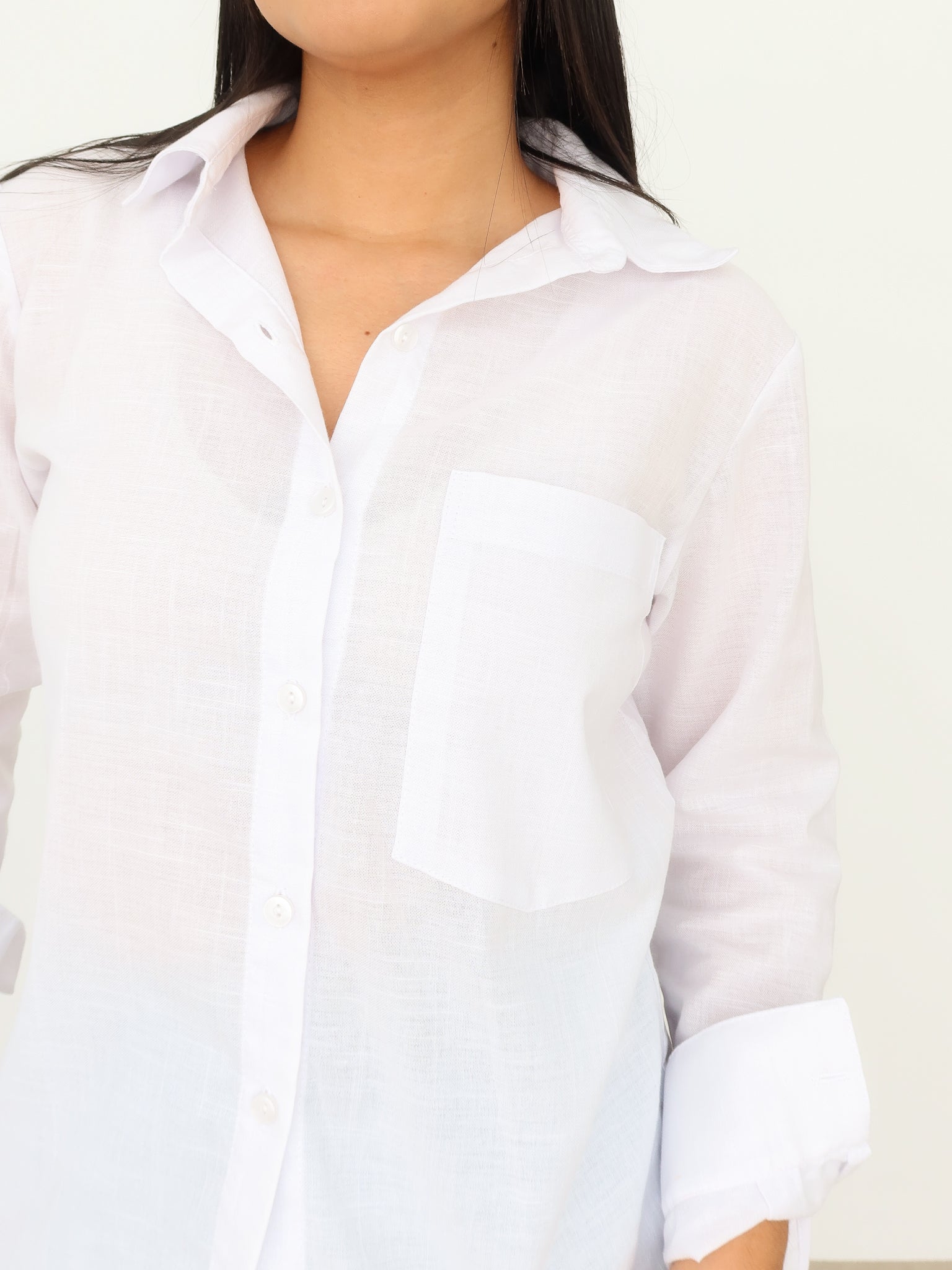 Camisa Oversize lino blanca