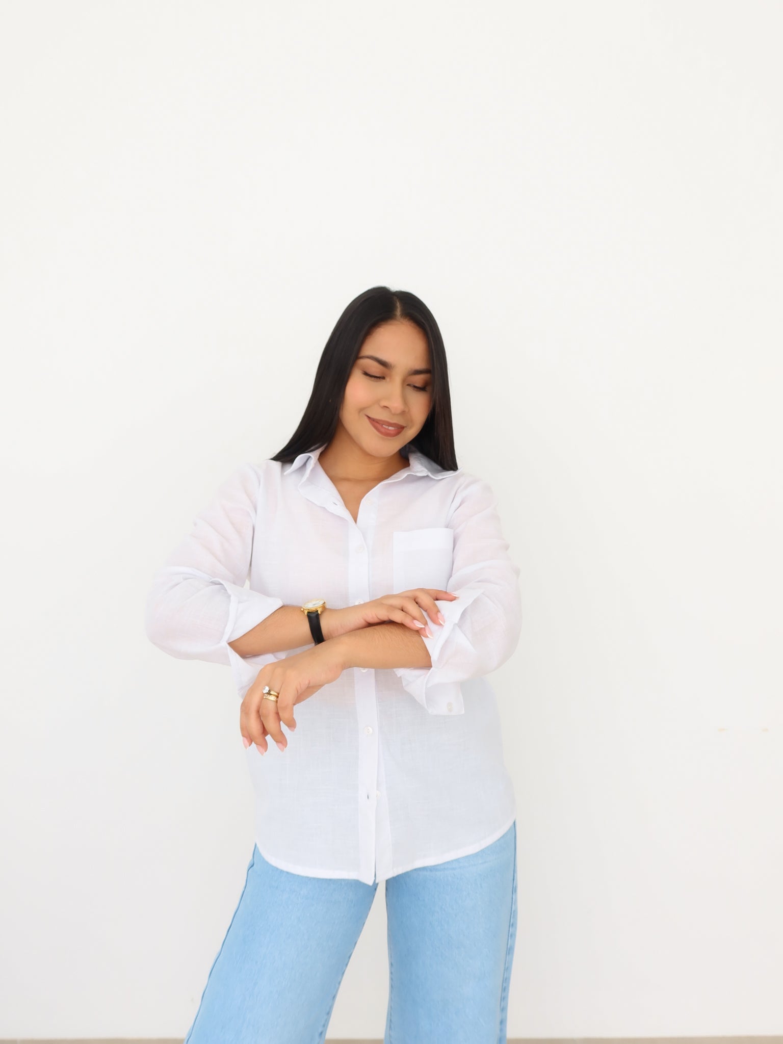 Camisa Oversize lino blanca