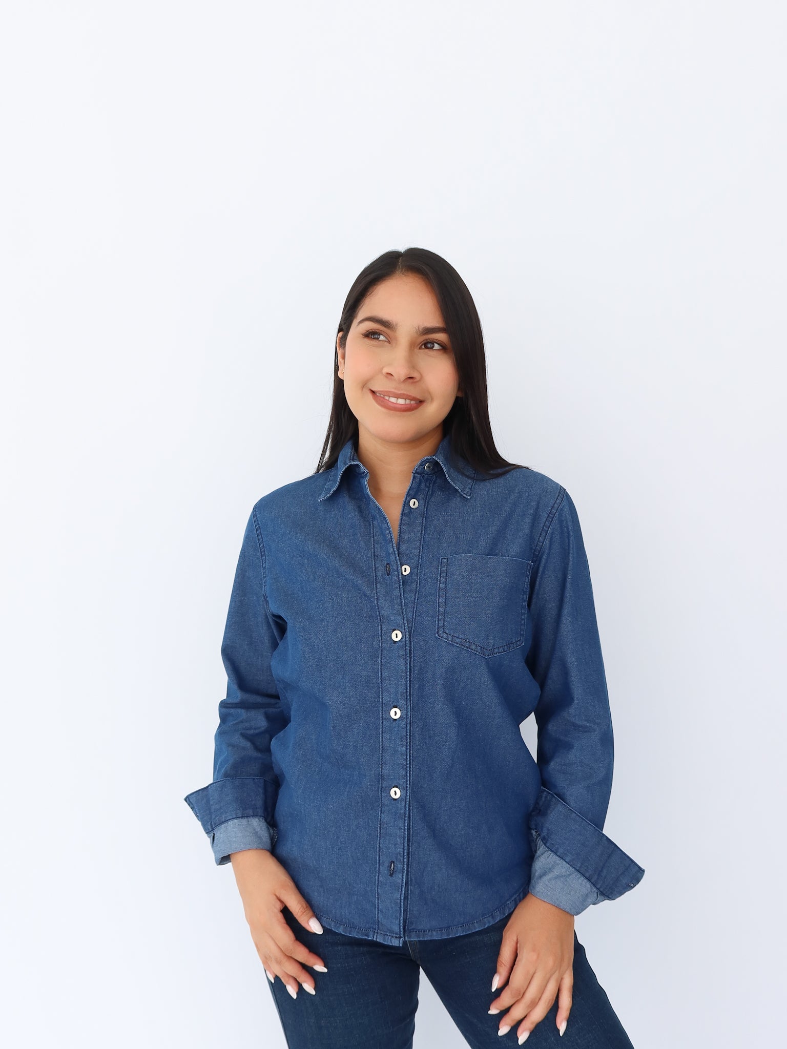 Camisa denim liviano azul