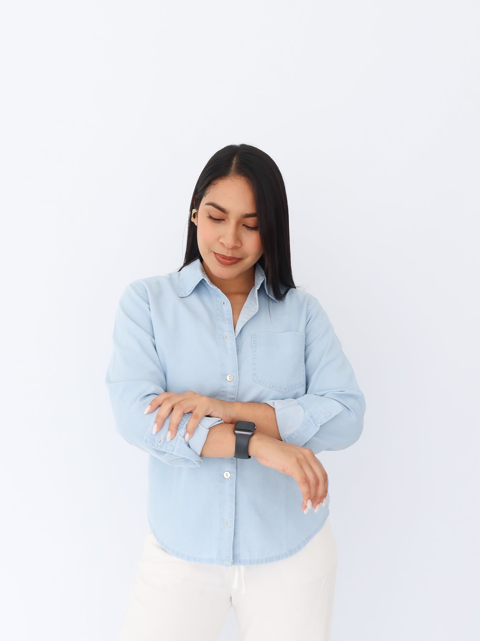 Camisa denim liviano celeste