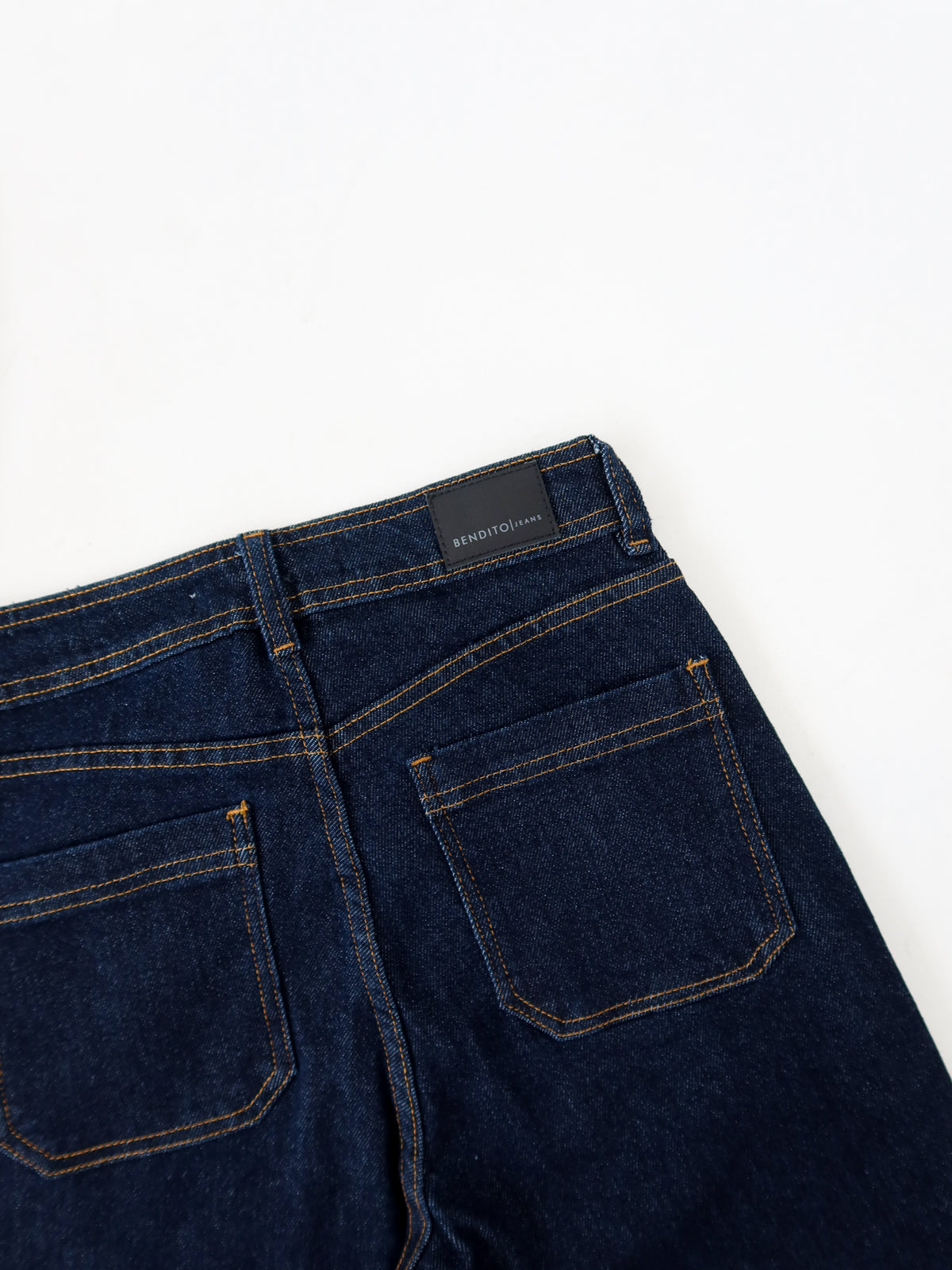 Wide leg regular jeans stretch azul oscuro