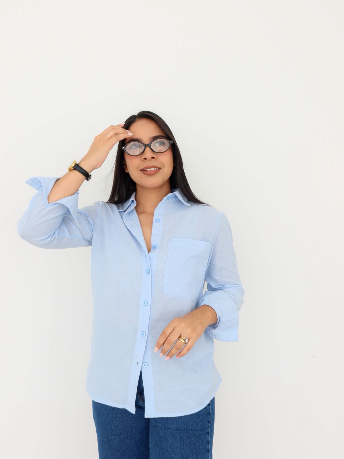 Camisa Oversize celeste